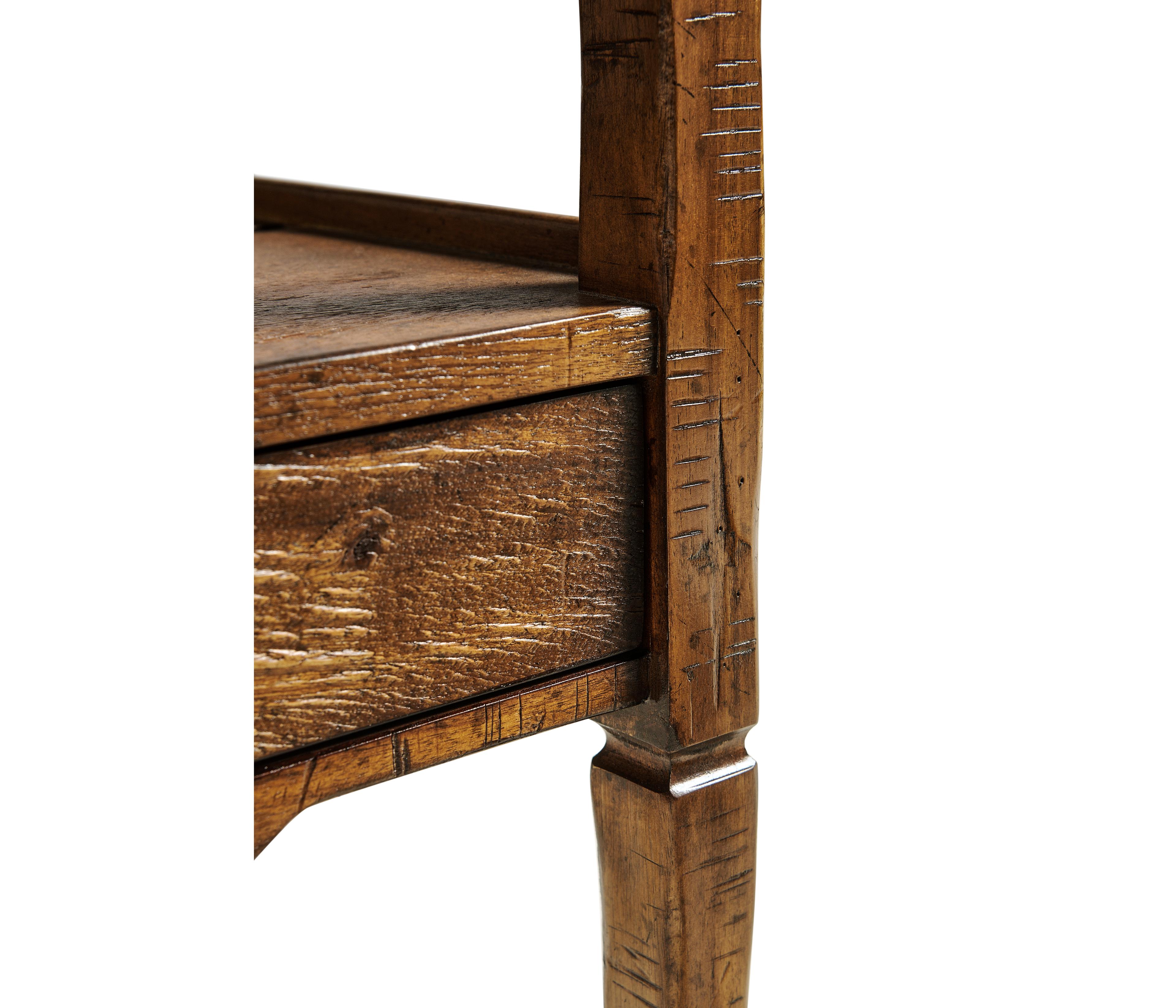Jonathan Charles Casually Country Square Wood Farmhouse Walnut End Table