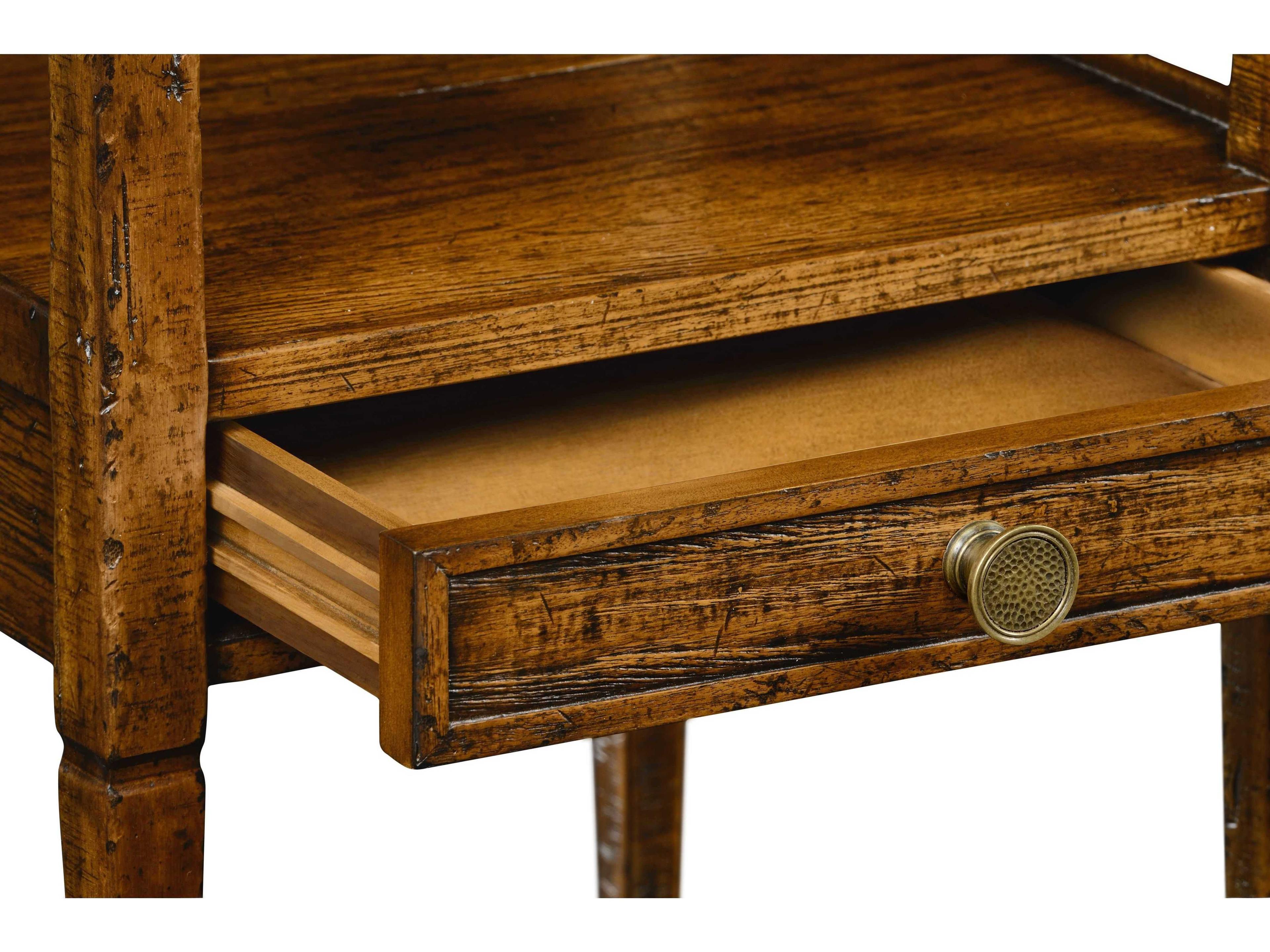 Jonathan Charles Casually Country Square Wood Farmhouse Walnut End Table