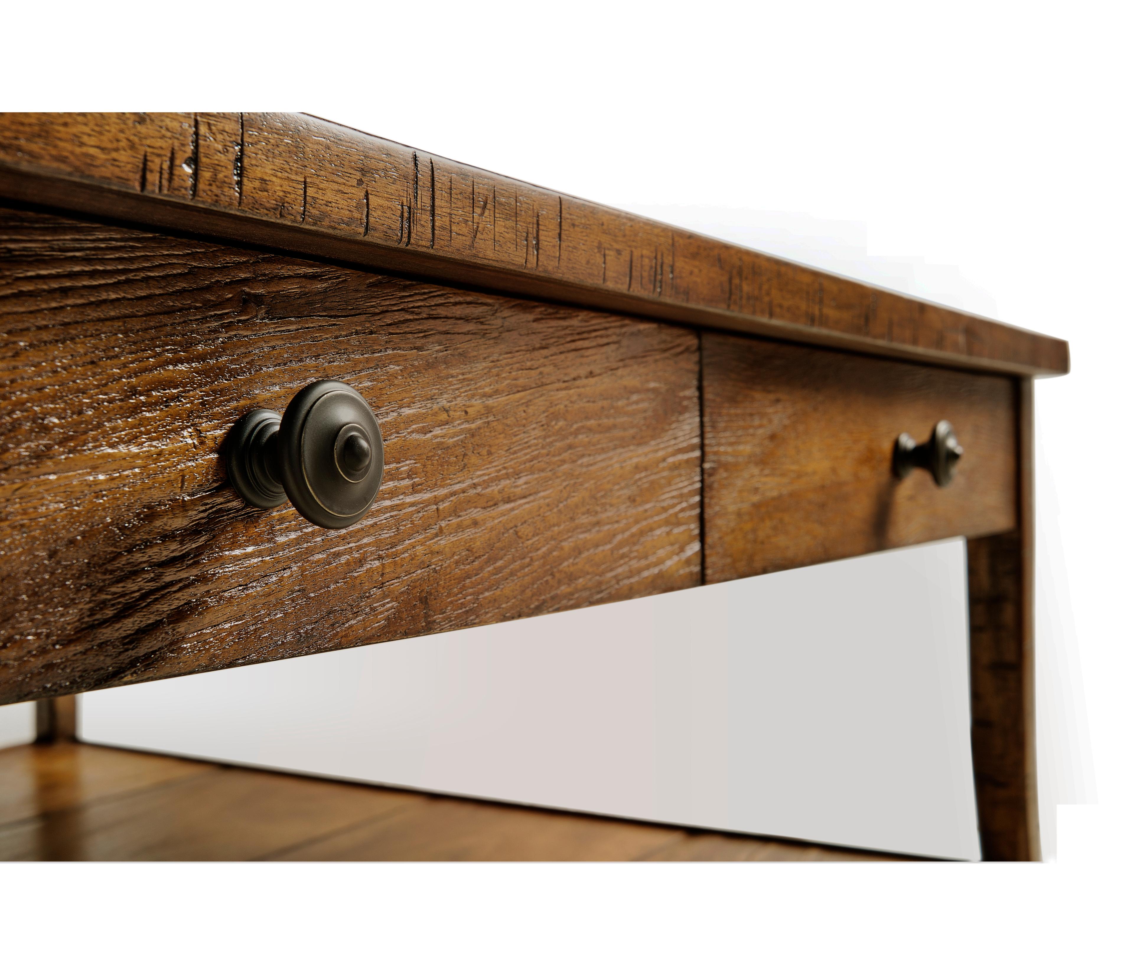 Jonathan Charles Casually Country Square Wood Farmhouse Walnut Coffee Table