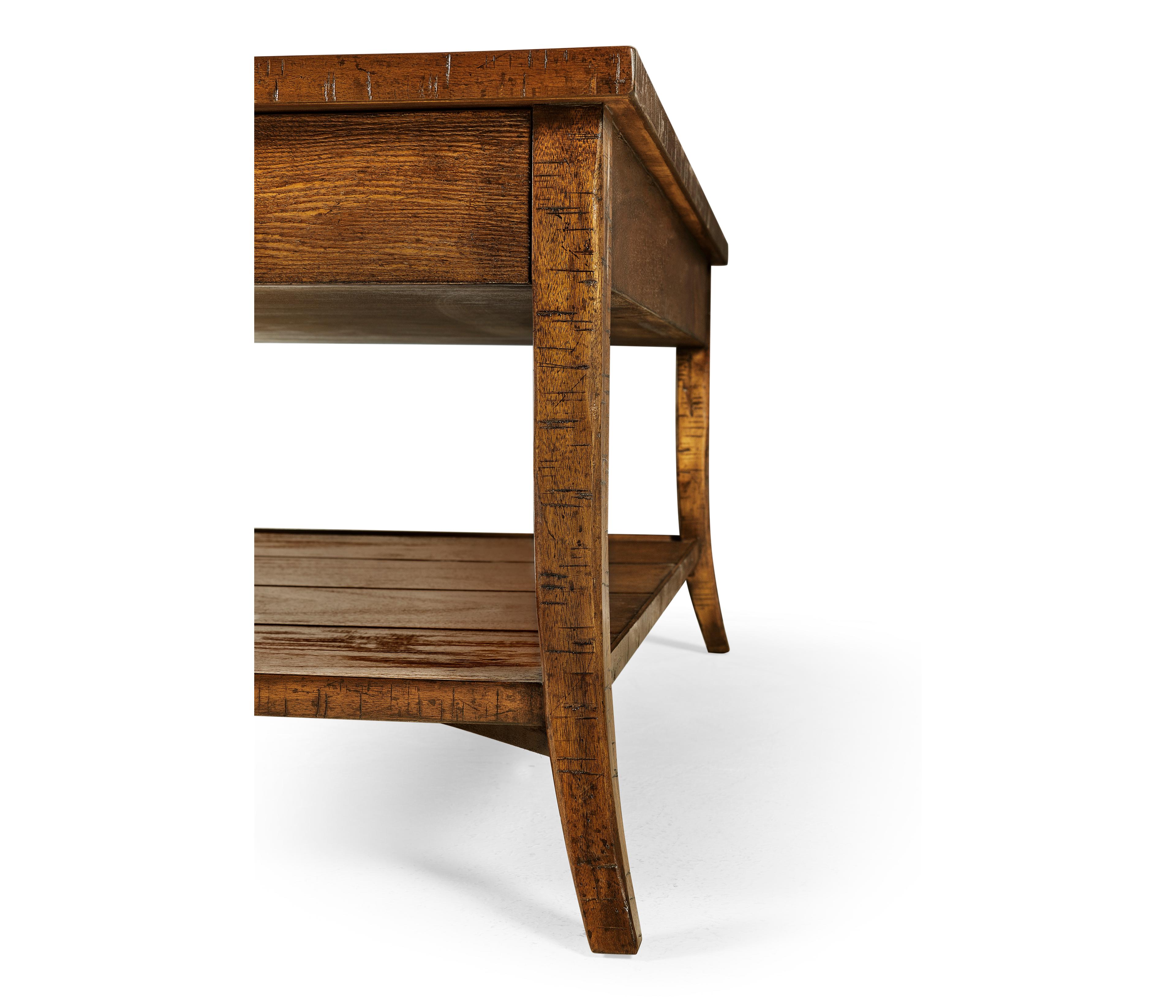 Jonathan Charles Casually Country Square Wood Farmhouse Walnut Coffee Table