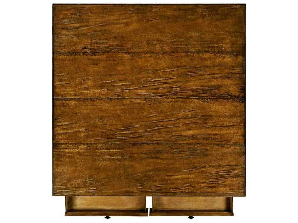 Jonathan Charles Casually Country Square Wood Farmhouse Walnut Coffee Table