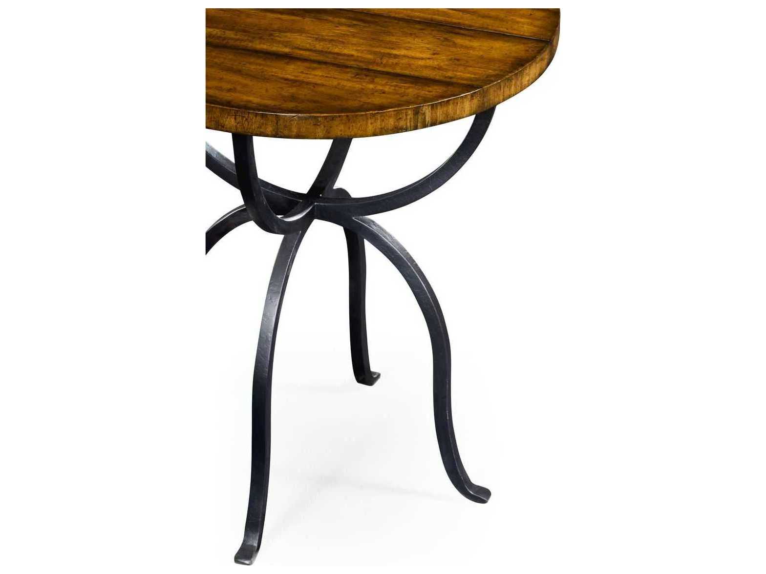 Jonathan Charles Casually Country Round Wood Farmhouse Walnut Dining Table