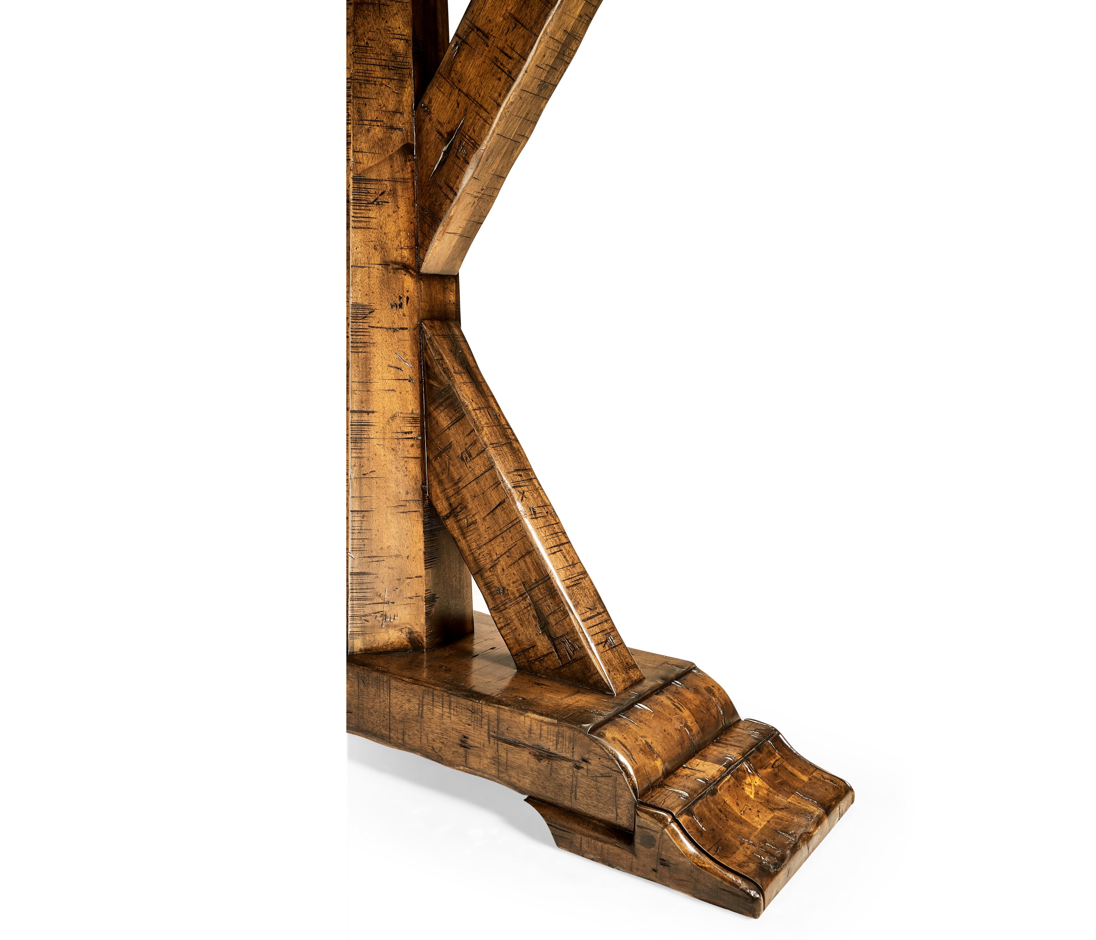 Jonathan Charles Casually Country Rectangular Wood Farmhouse Walnut Console Table