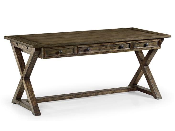 Jonathan Charles Jc Casual Dark Driftwood Brown Acacia Wood Writing Desk