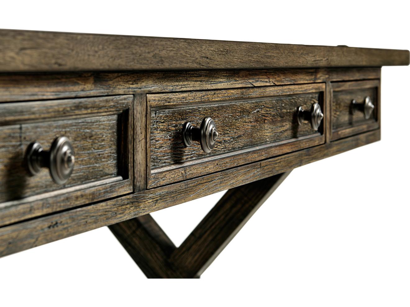 Jonathan Charles Jc Casual Dark Driftwood Brown Acacia Wood Writing Desk