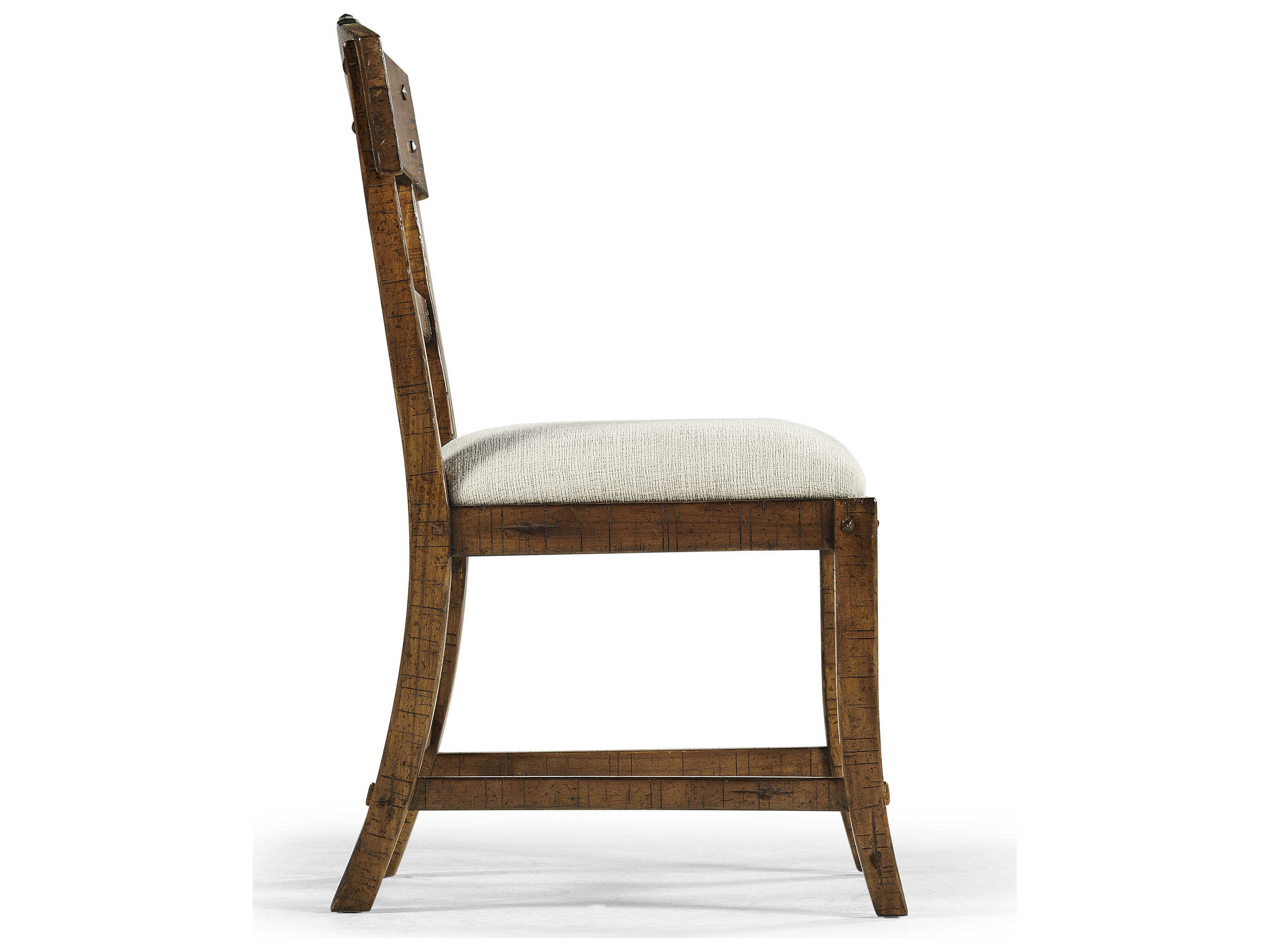 Jonathan Charles Jc Casual Acacia Wood White Upholstered Side Dining Chair