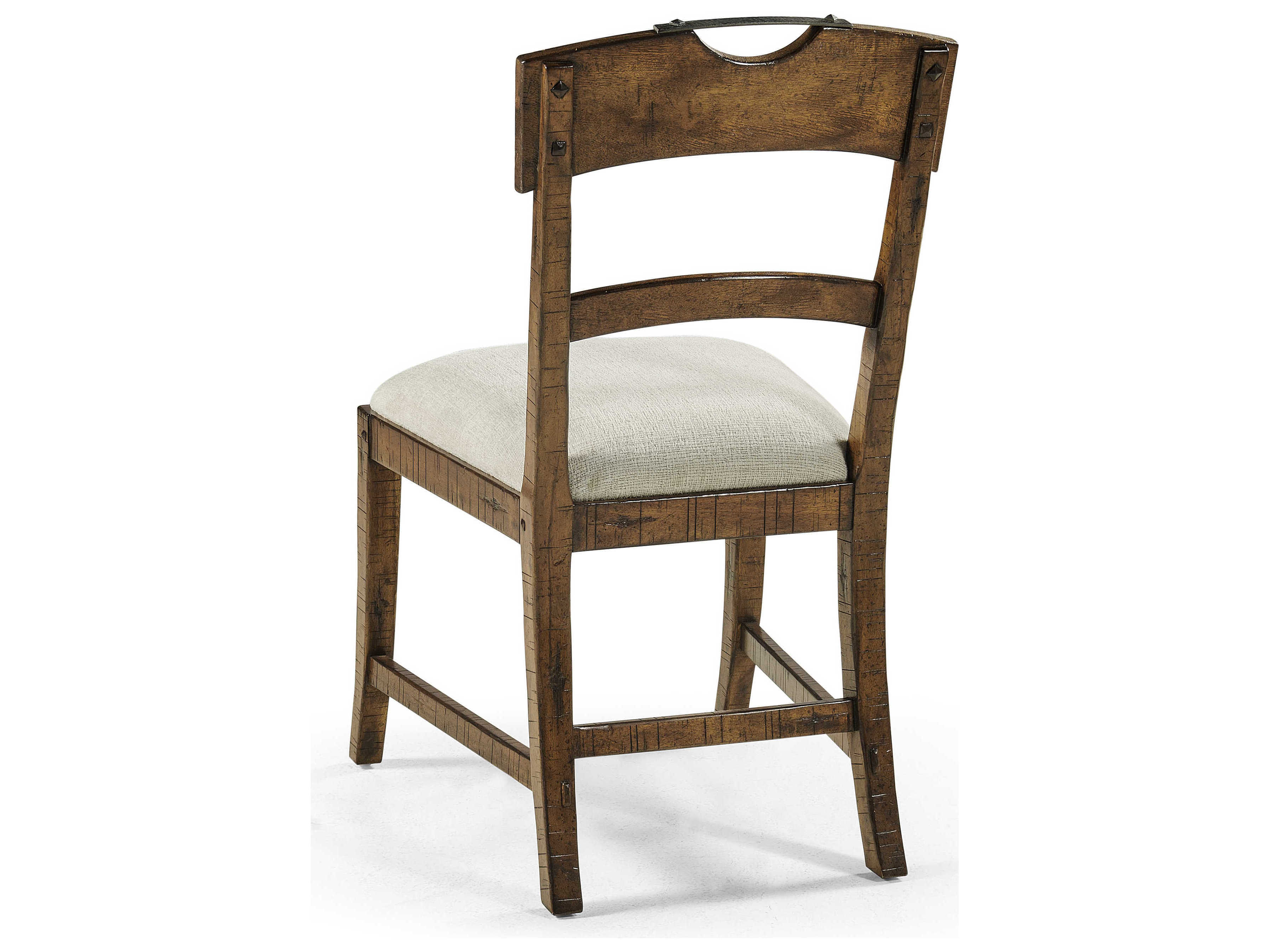 Jonathan Charles Jc Casual Acacia Wood White Upholstered Side Dining Chair