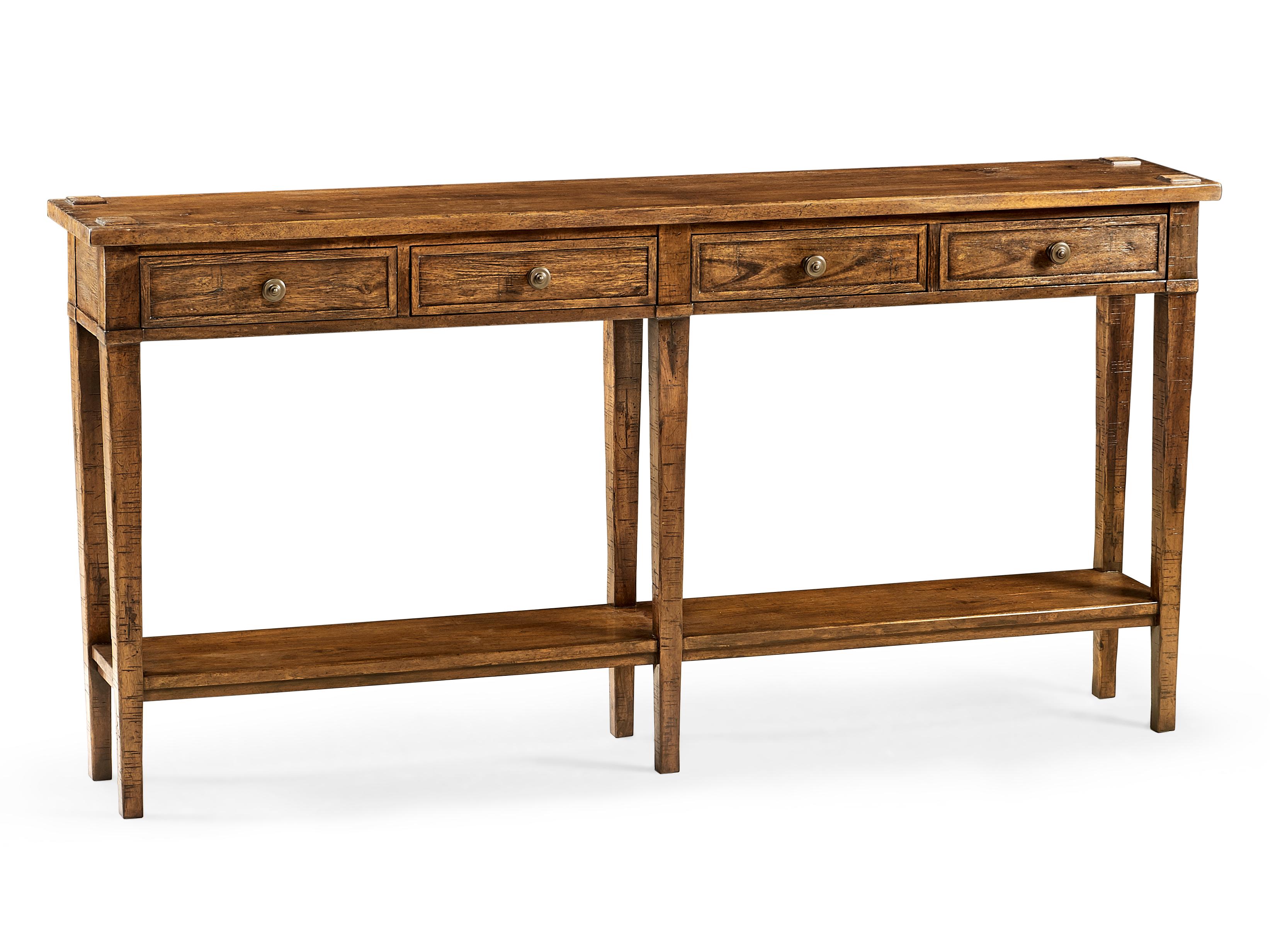 Jonathan Charles Jc Casual Rectangular Wood Country Farmhouse Walnut Console Table
