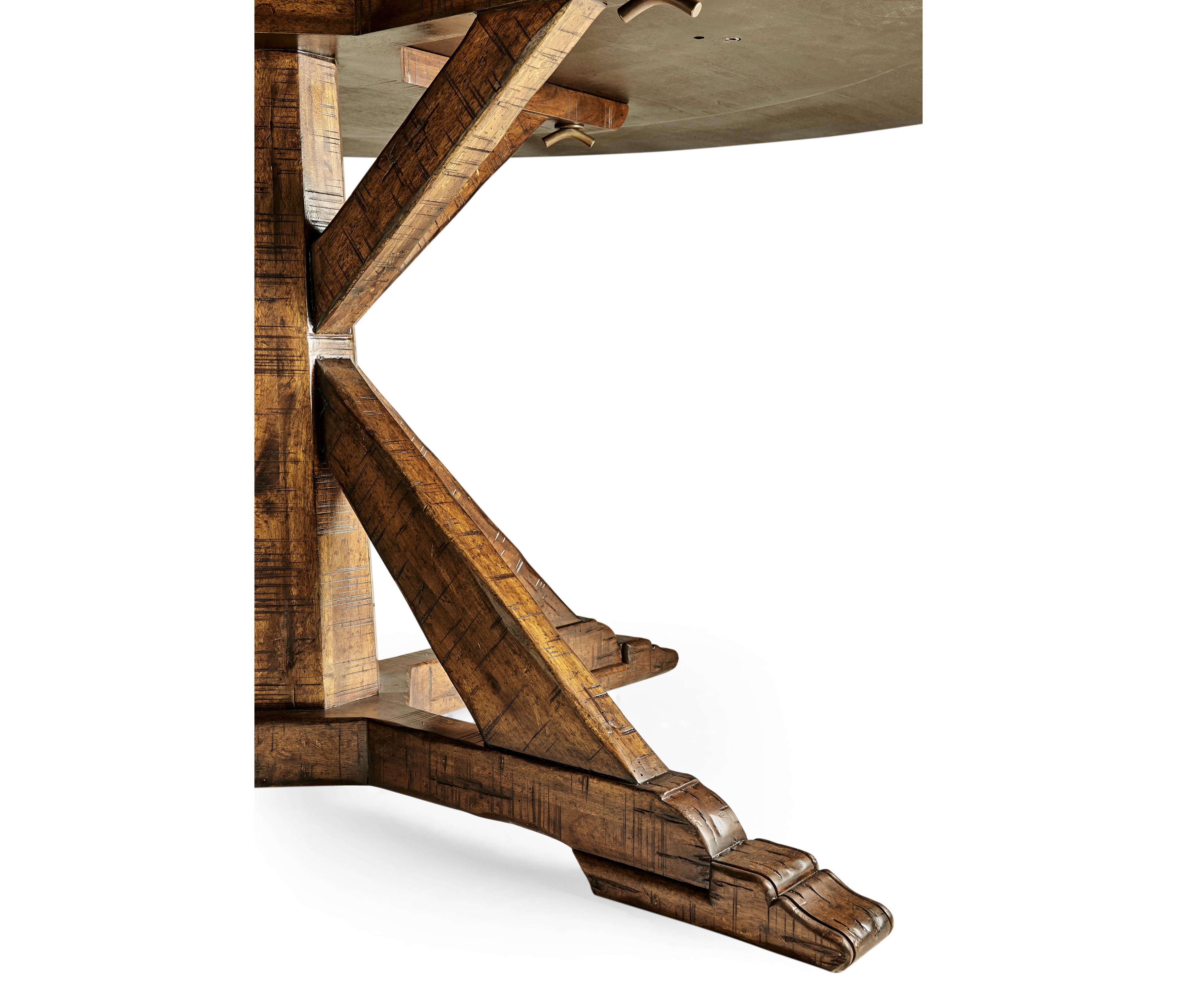 Jonathan Charles Jc Casual Accents Round Wood Country Farmhouse Walnut Dining Table