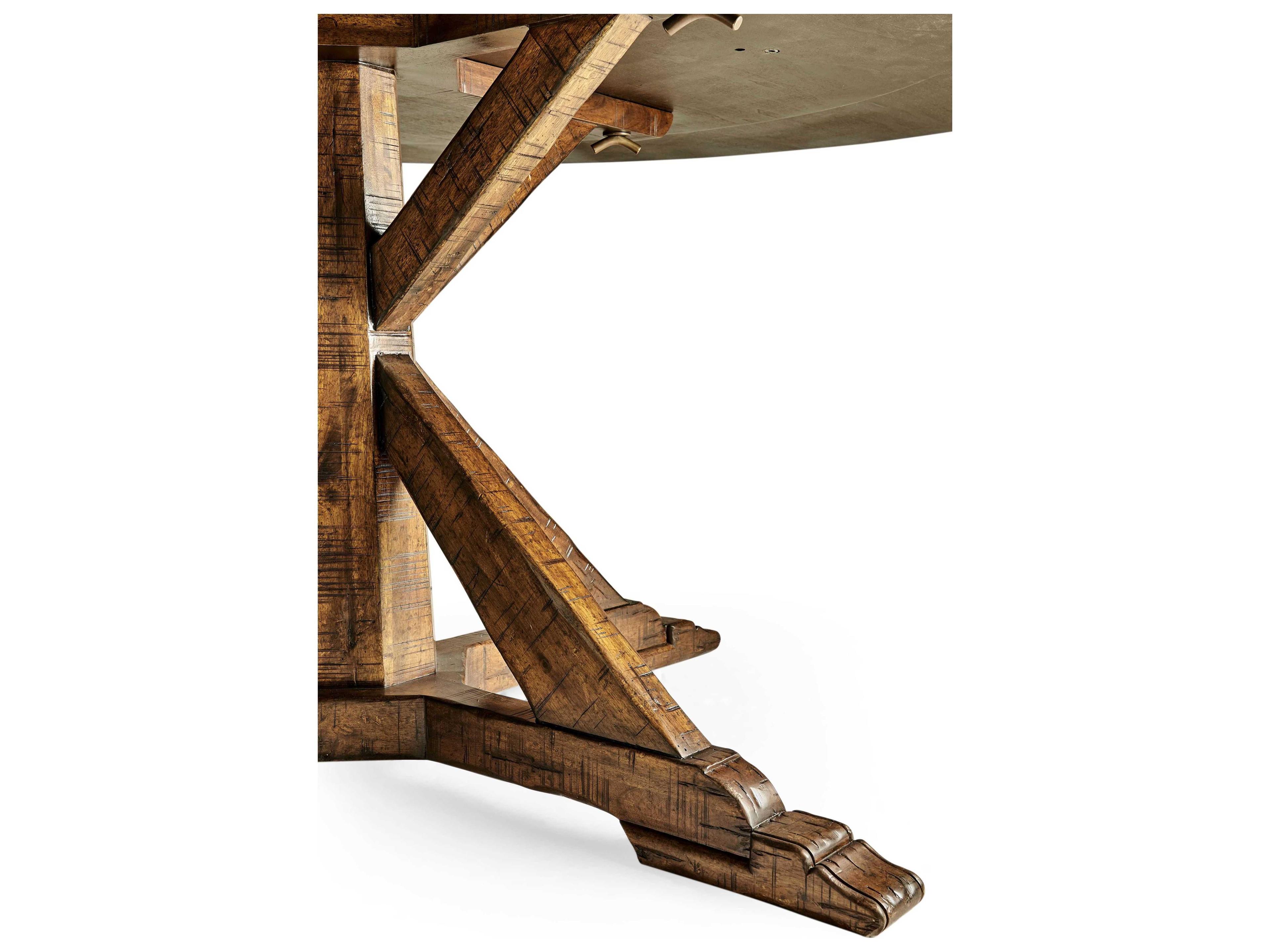 Jonathan Charles Jc Casual Accents Round Wood Country Farmhouse Walnut Dining Table