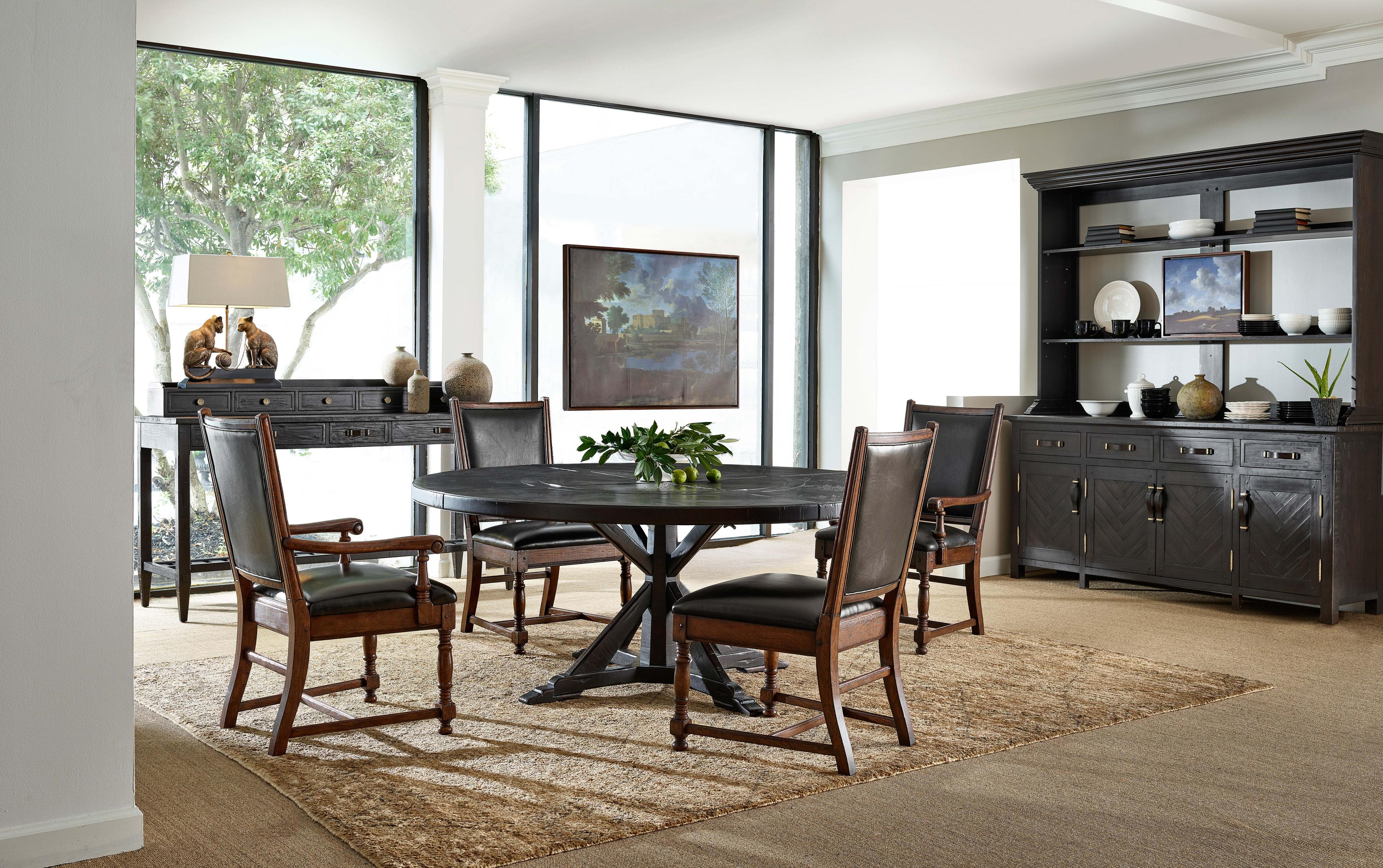 Jonathan Charles Jc Casual Round Driftwood Dining Table