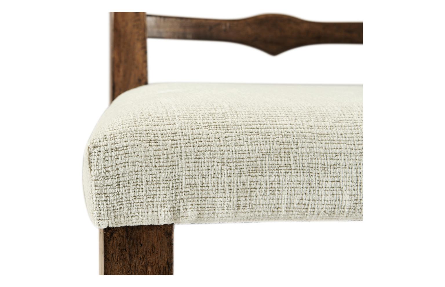 Jonathan Charles Jc Casual Acacia Wood Brown Upholstered Armless Dining Chair