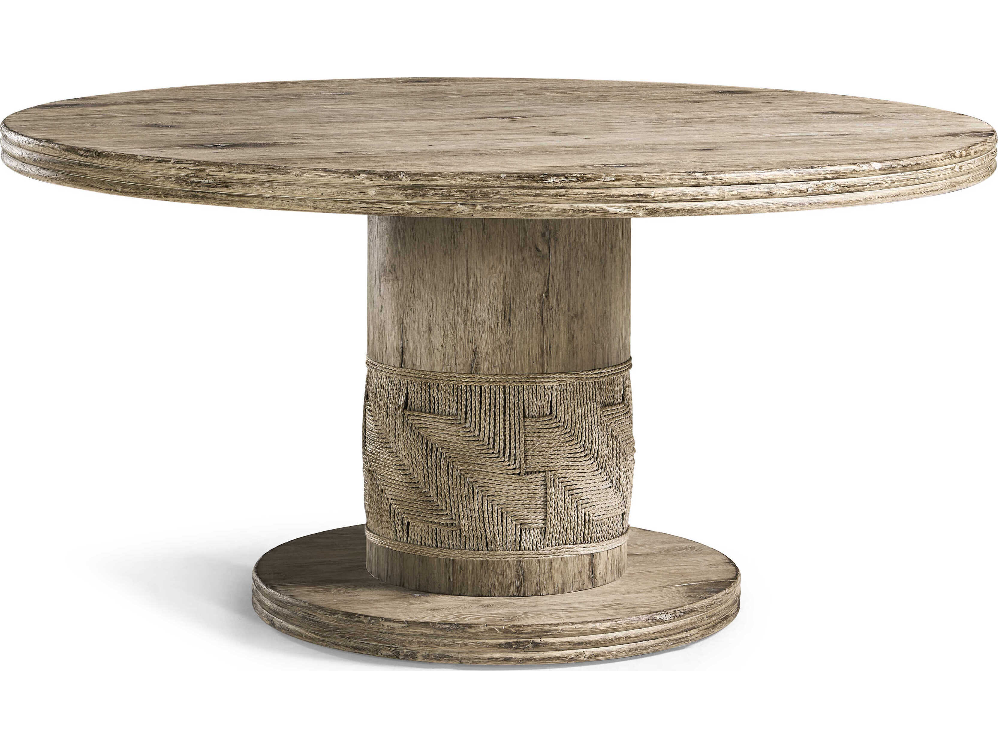 Jonathan Charles Sagehill Round Wood Timberon Grey Oak Dining Table