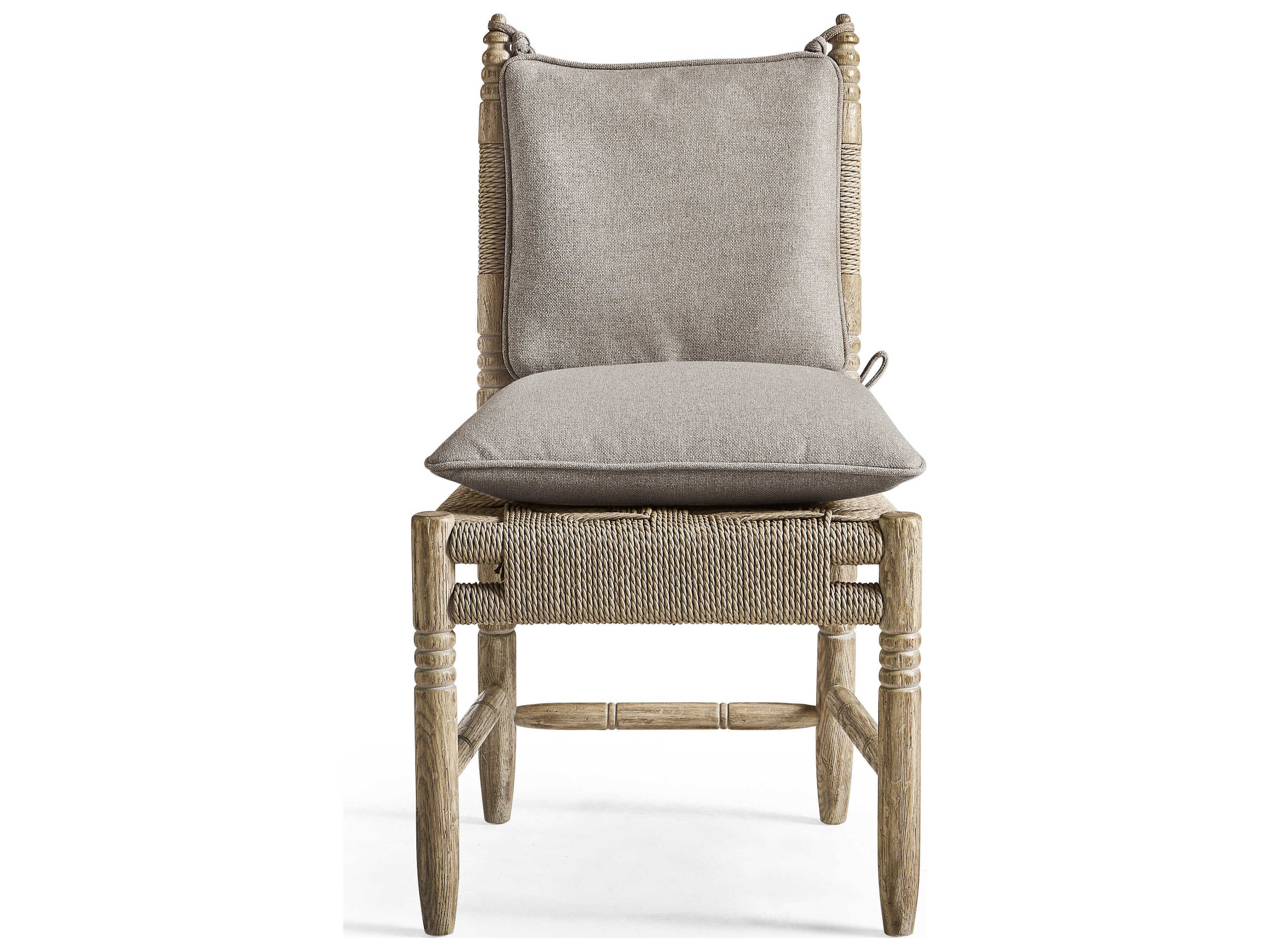Jonathan Charles Sagehill Oak Wood Gray Upholstered Armless Dining Chair