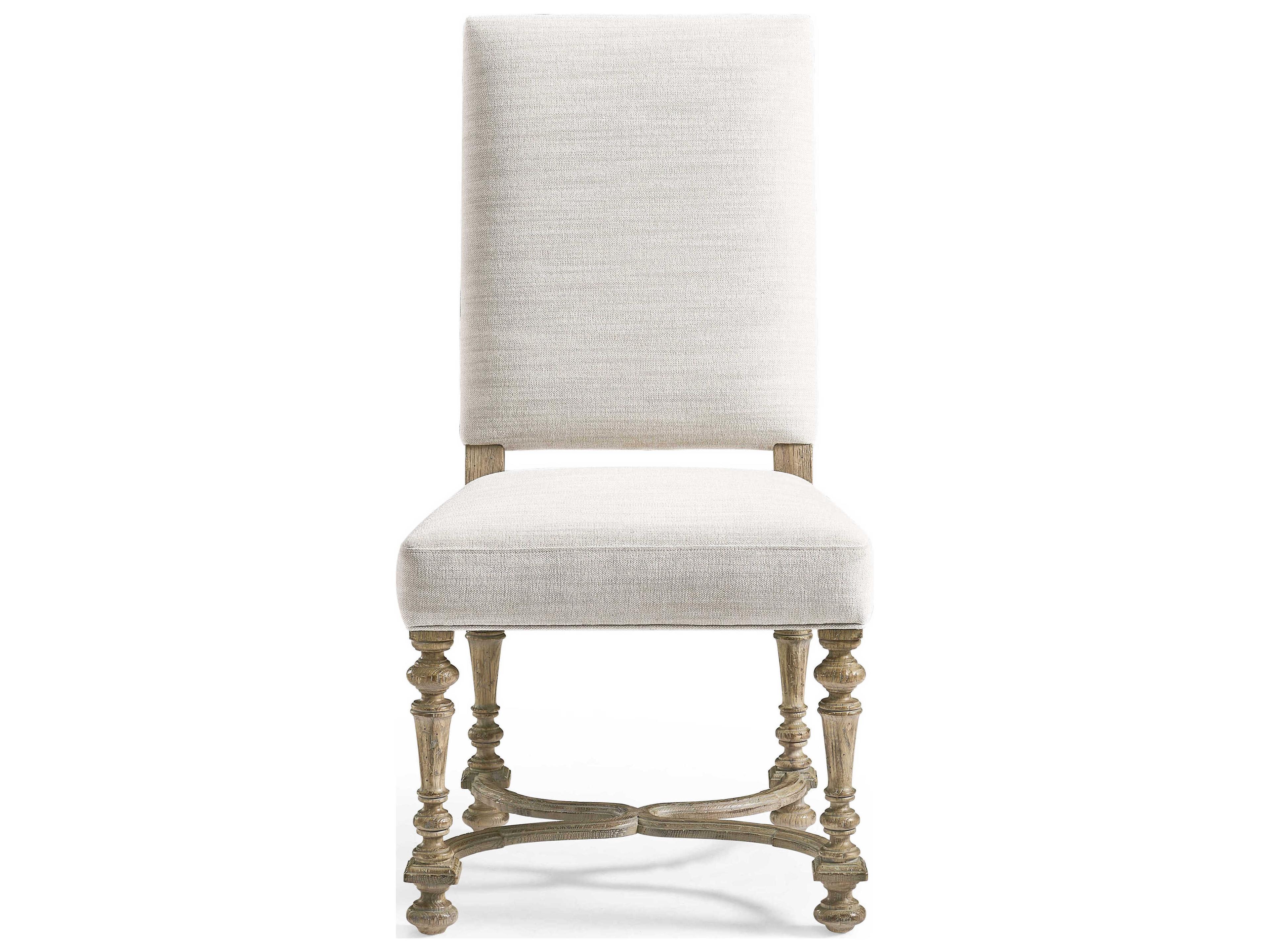 Jonathan Charles Sagehill Oak Wood White Upholstered Armless Dining Chair