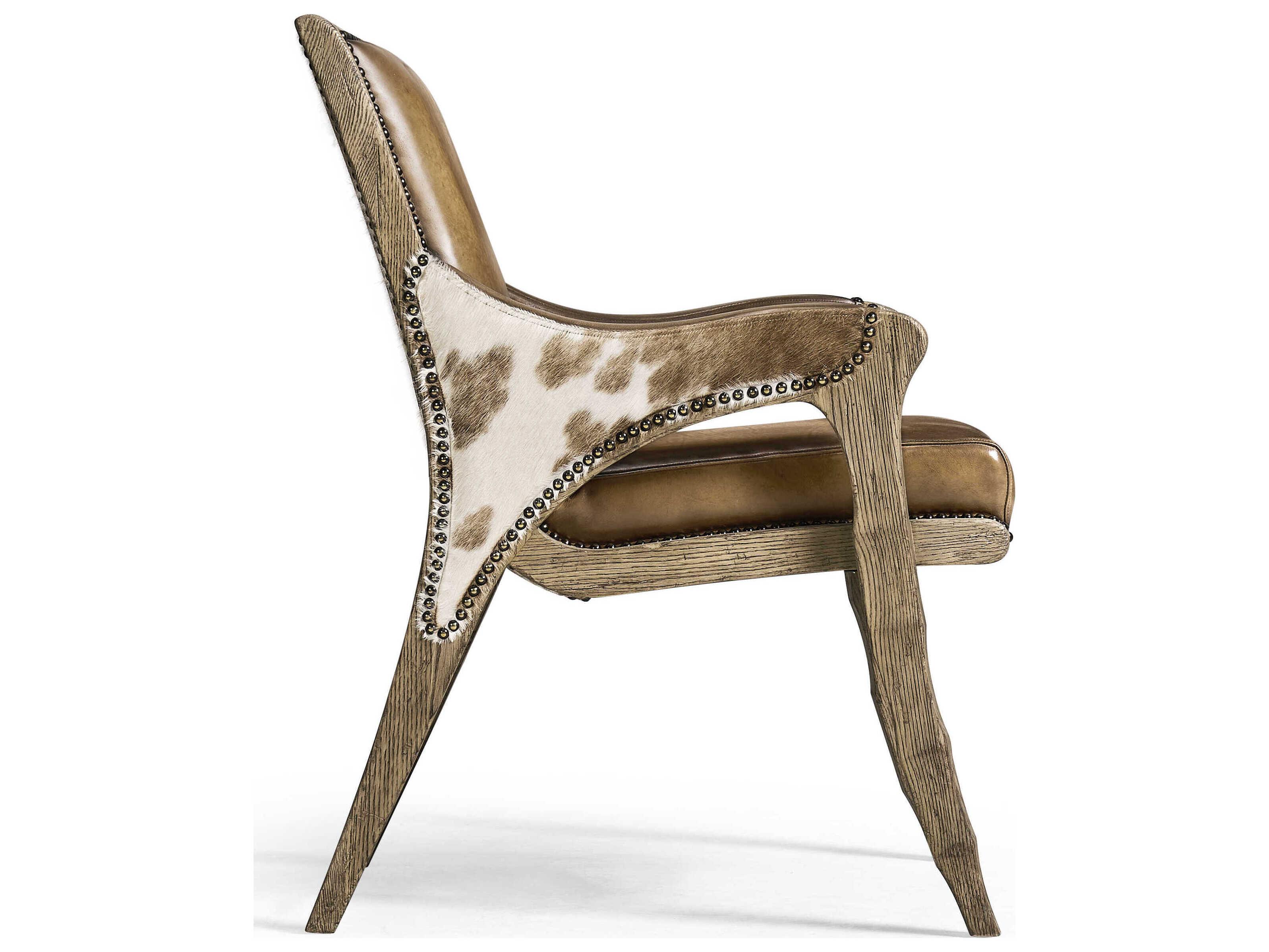 Jonathan Charles Echo Canyon Brown Leather Accent Chair