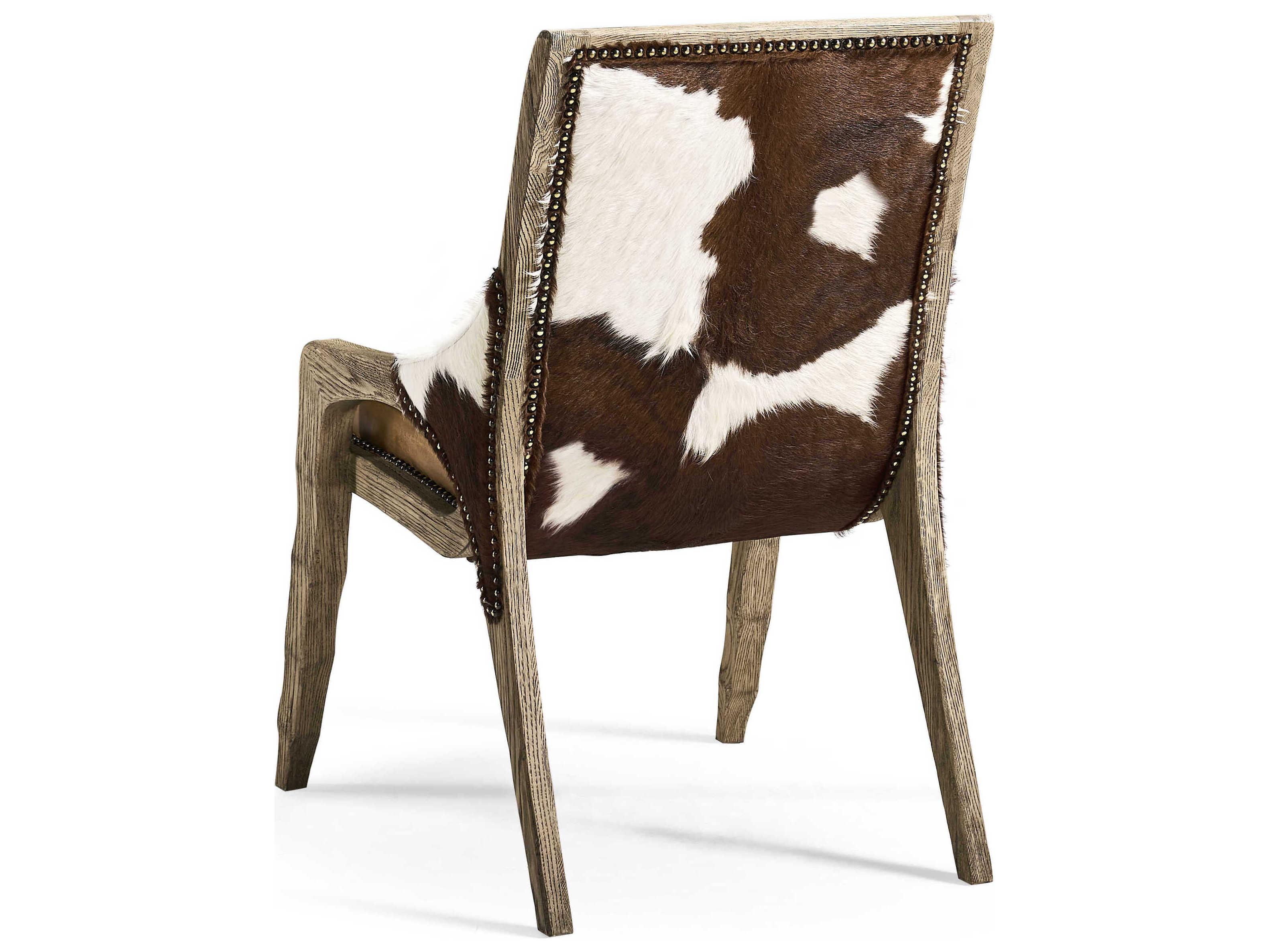 Jonathan Charles Echo Canyon Oak Wood Brown Leather Armless Dining Chair