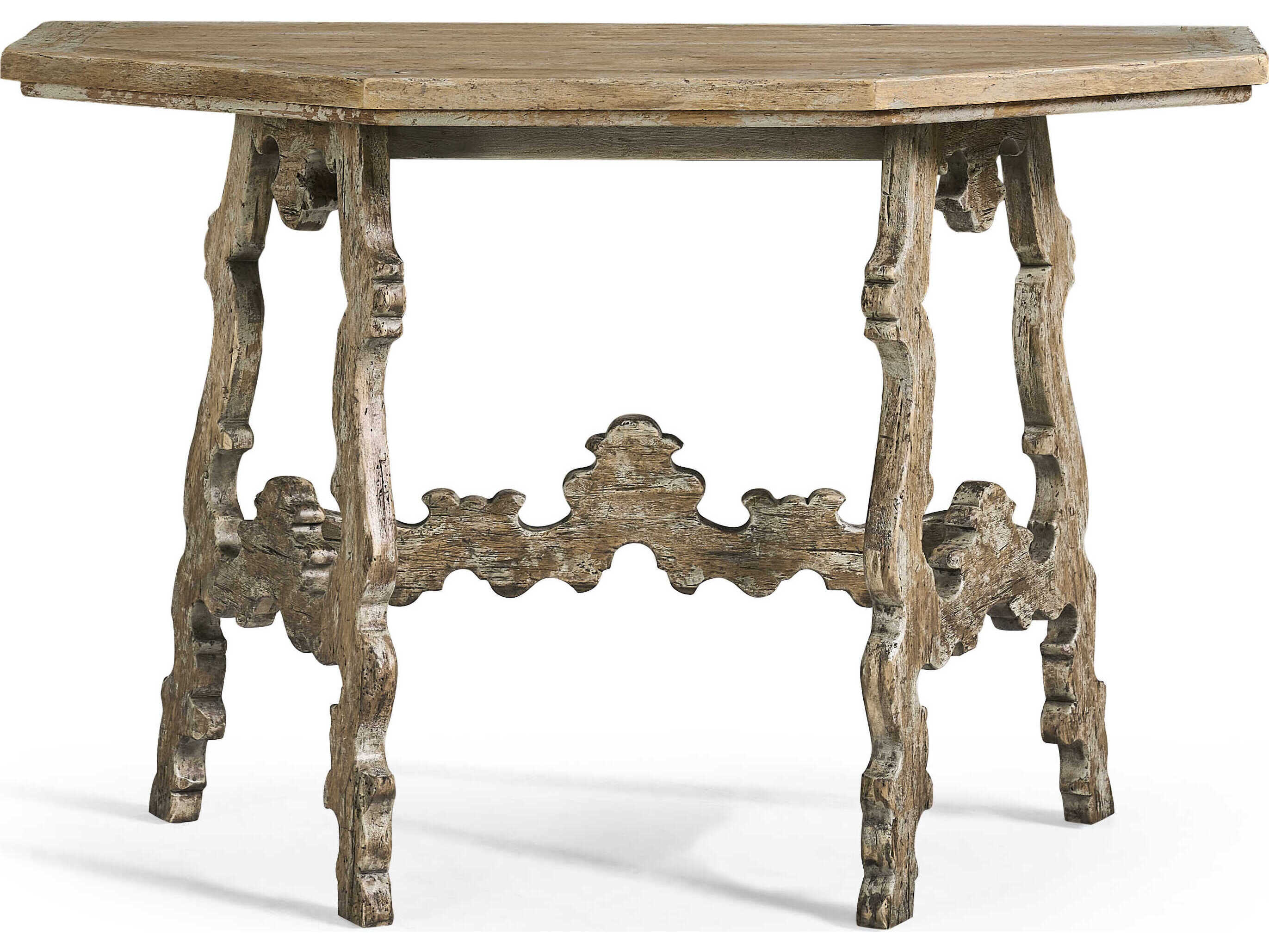 Jonathan Charles Caldera Wood Light Spain Painted Walnut Console Table