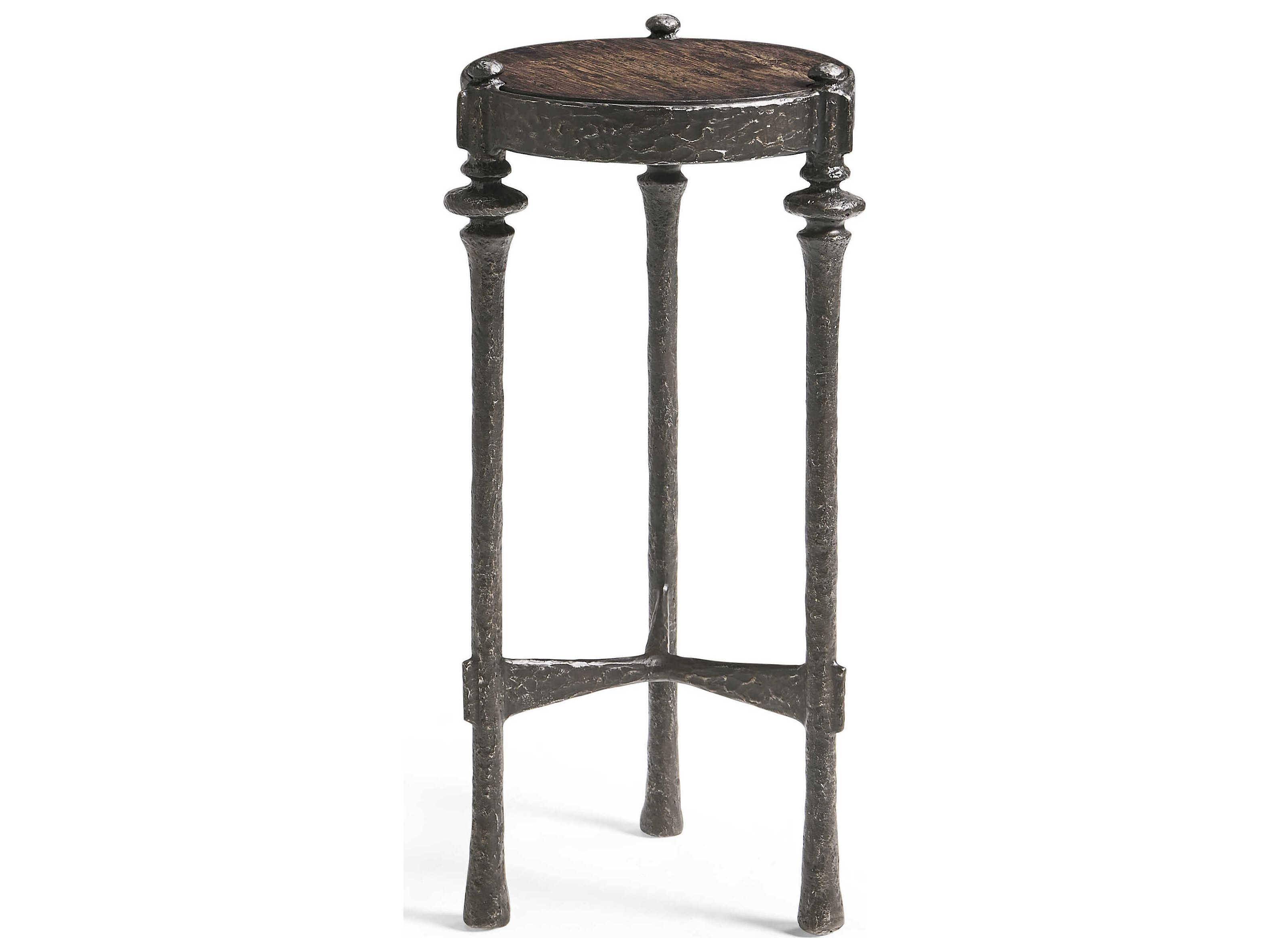 Jonathan Charles Caldera Round Wood Black Oak End Table