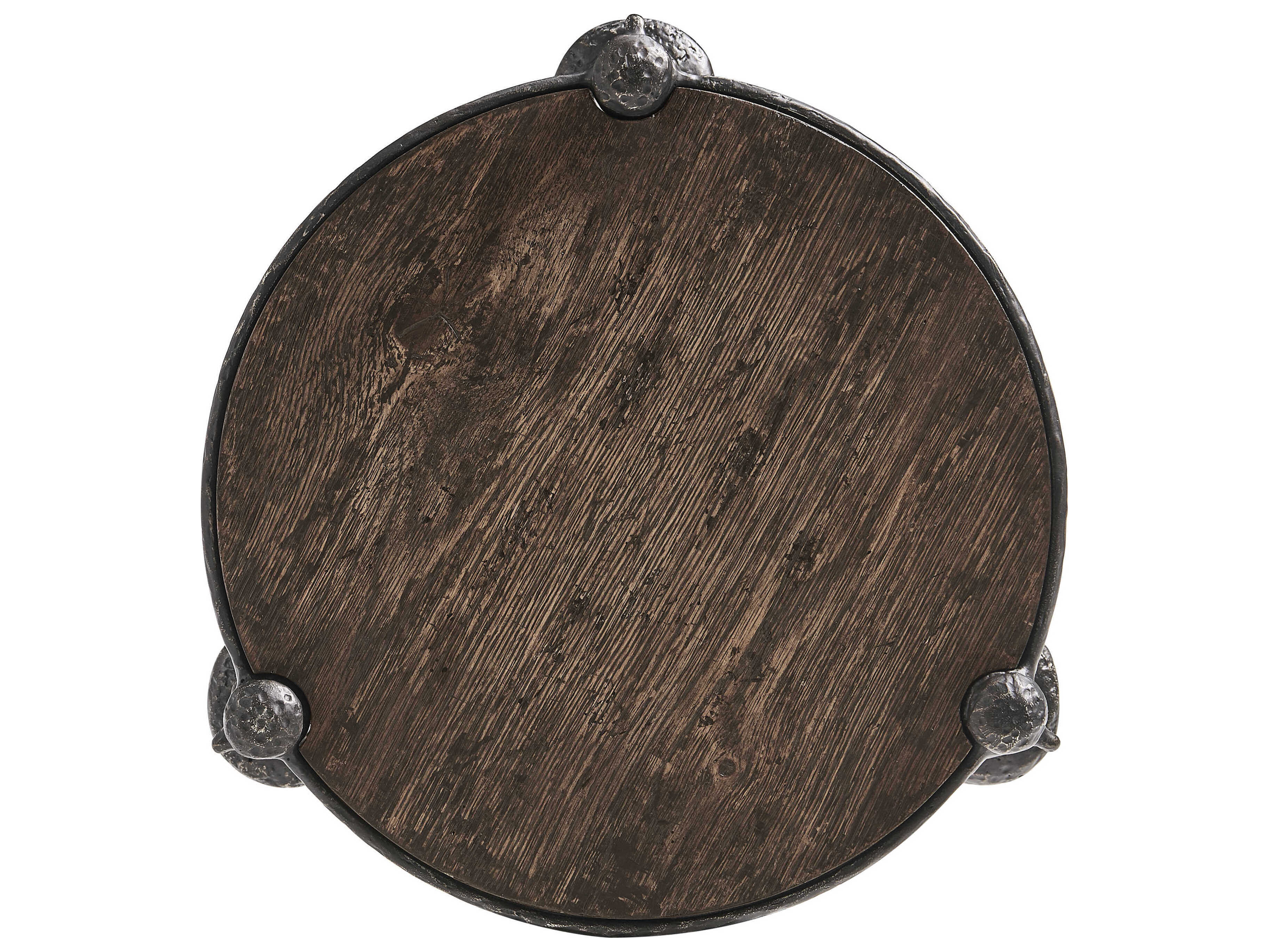 Jonathan Charles Caldera Round Wood Black Oak End Table