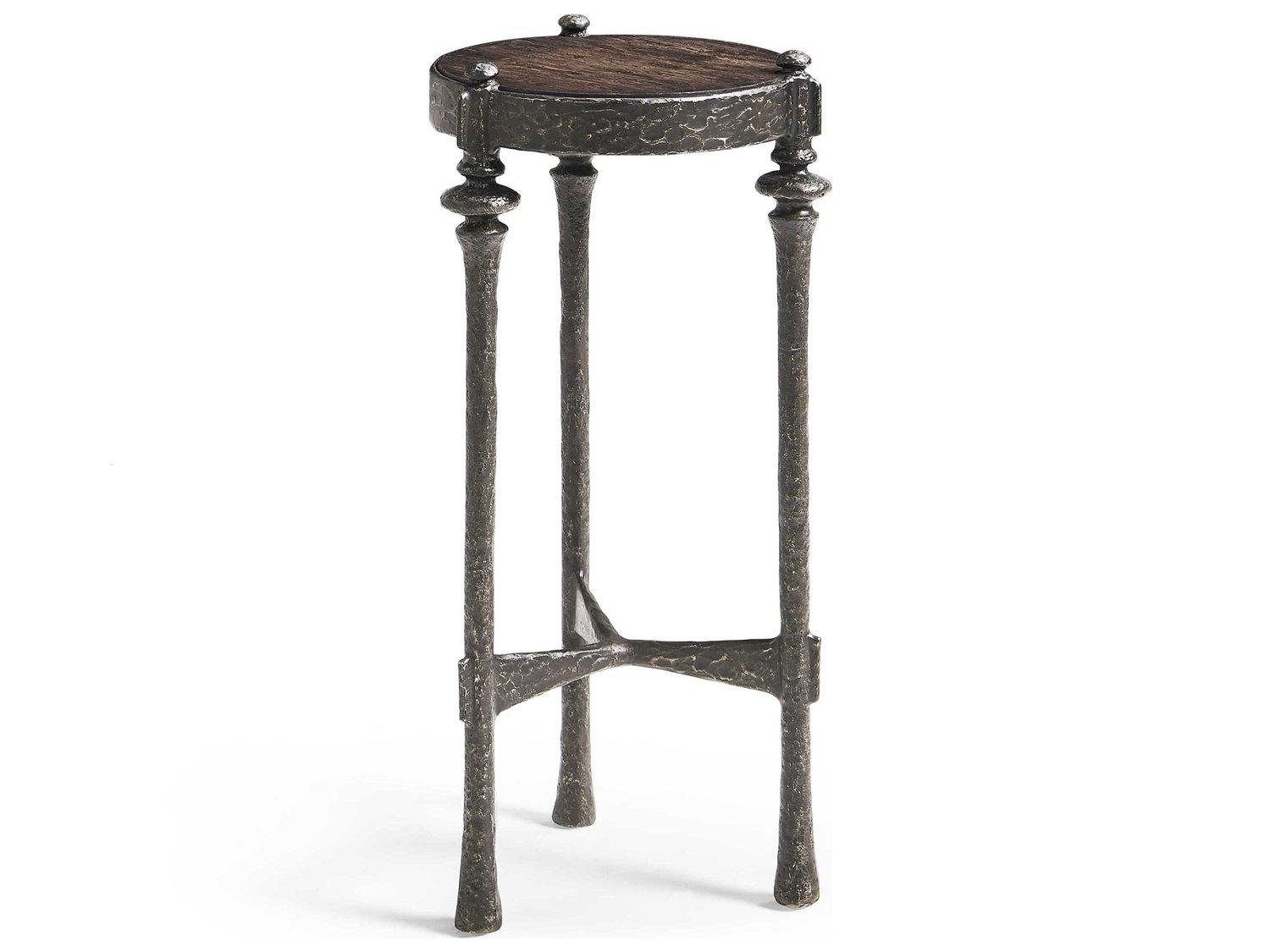Jonathan Charles Caldera Round Wood Black Oak End Table