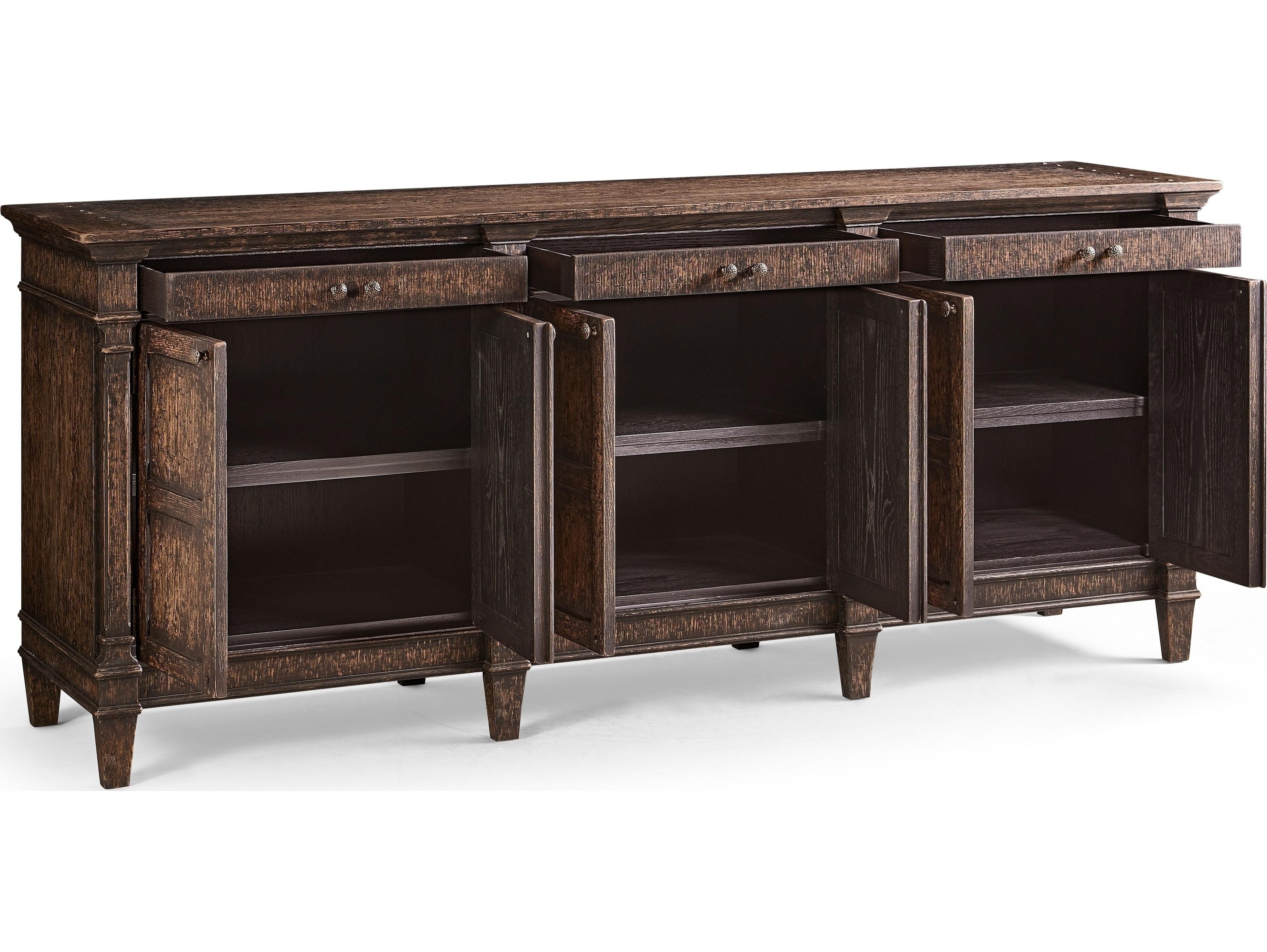 Jonathan Charles Caldera 92" Oak Wood Black Sideboard