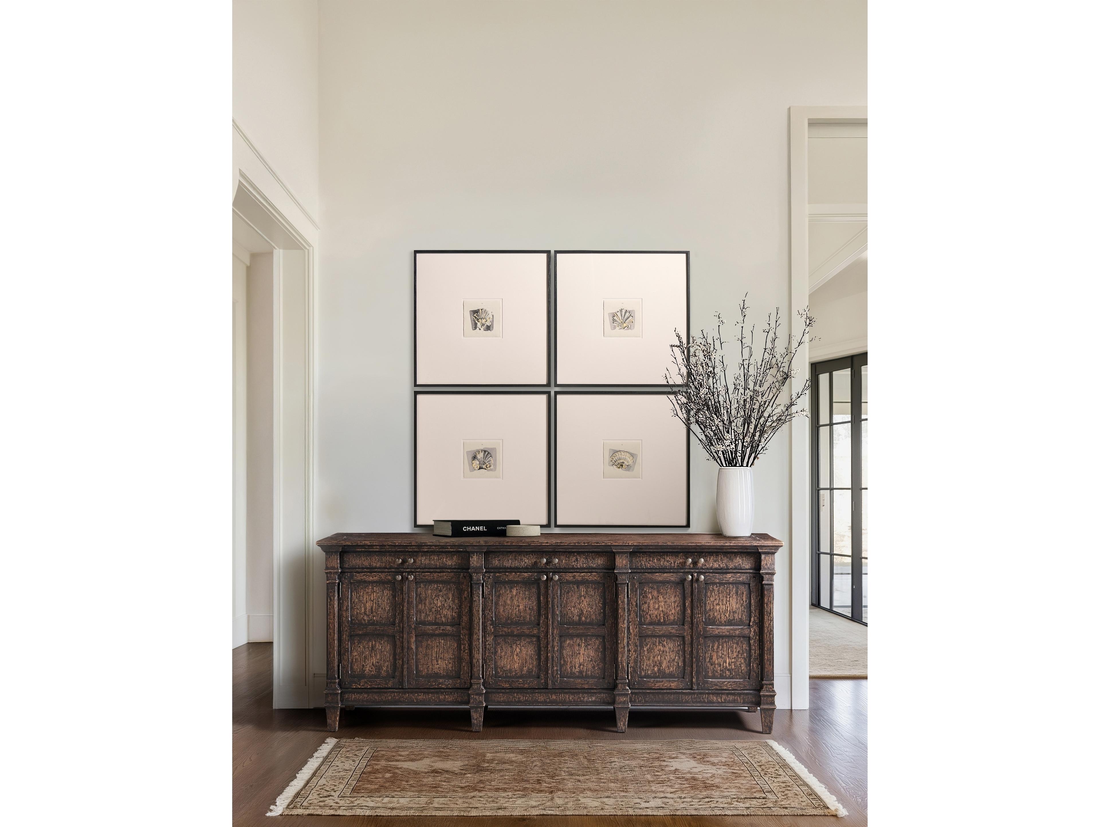 Jonathan Charles Caldera 92" Oak Wood Black Sideboard