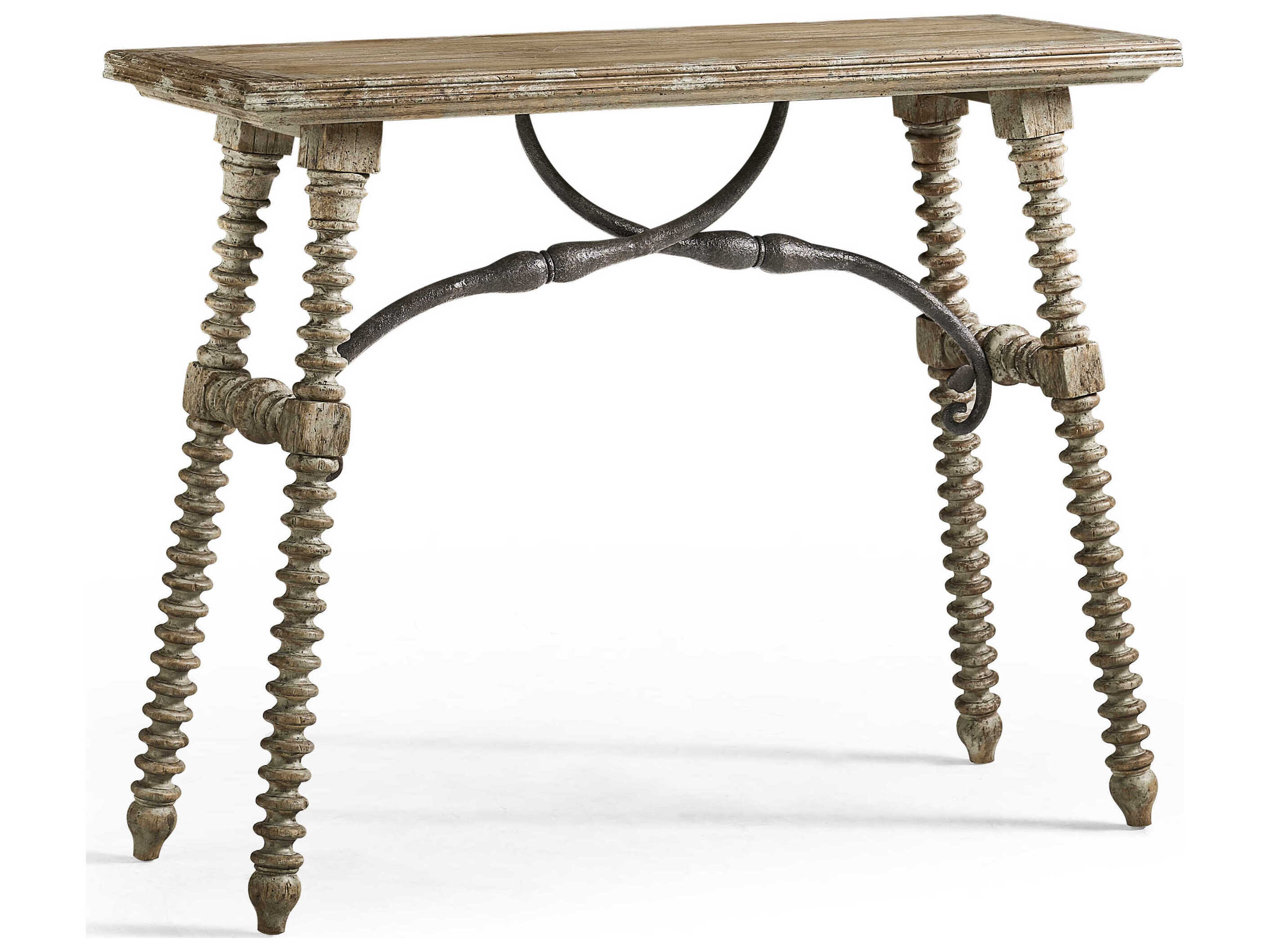 Jonathan Charles Caldera Rectangular Wood Light Spain Painted Walnut Console Table