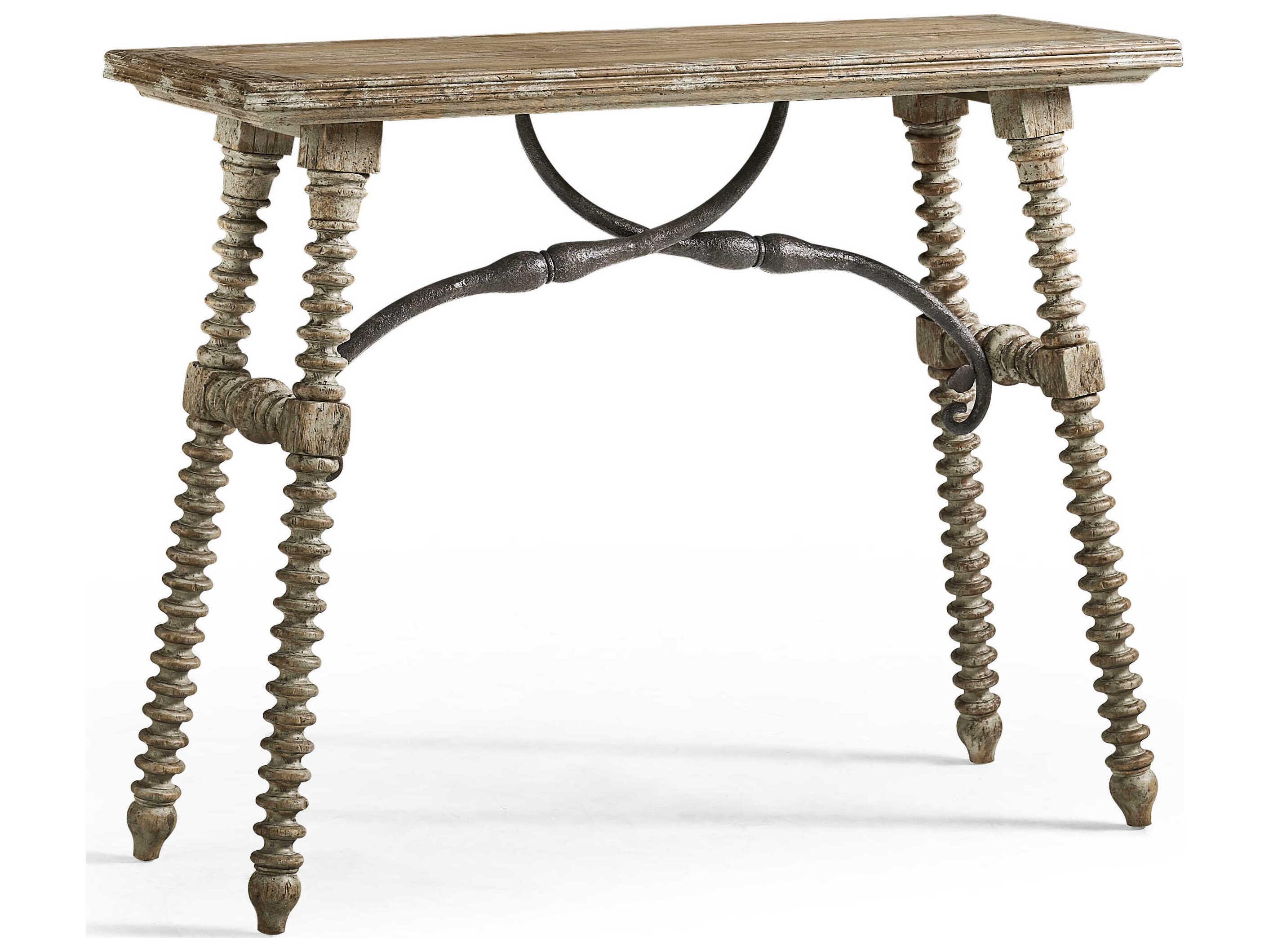 Jonathan Charles Caldera Rectangular Wood Light Spain Painted Walnut Console Table