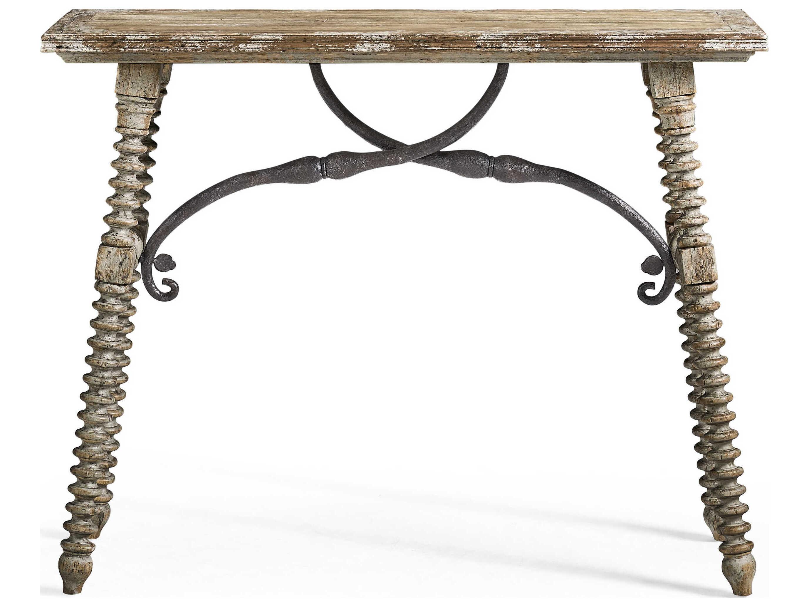 Jonathan Charles Caldera Rectangular Wood Light Spain Painted Walnut Console Table