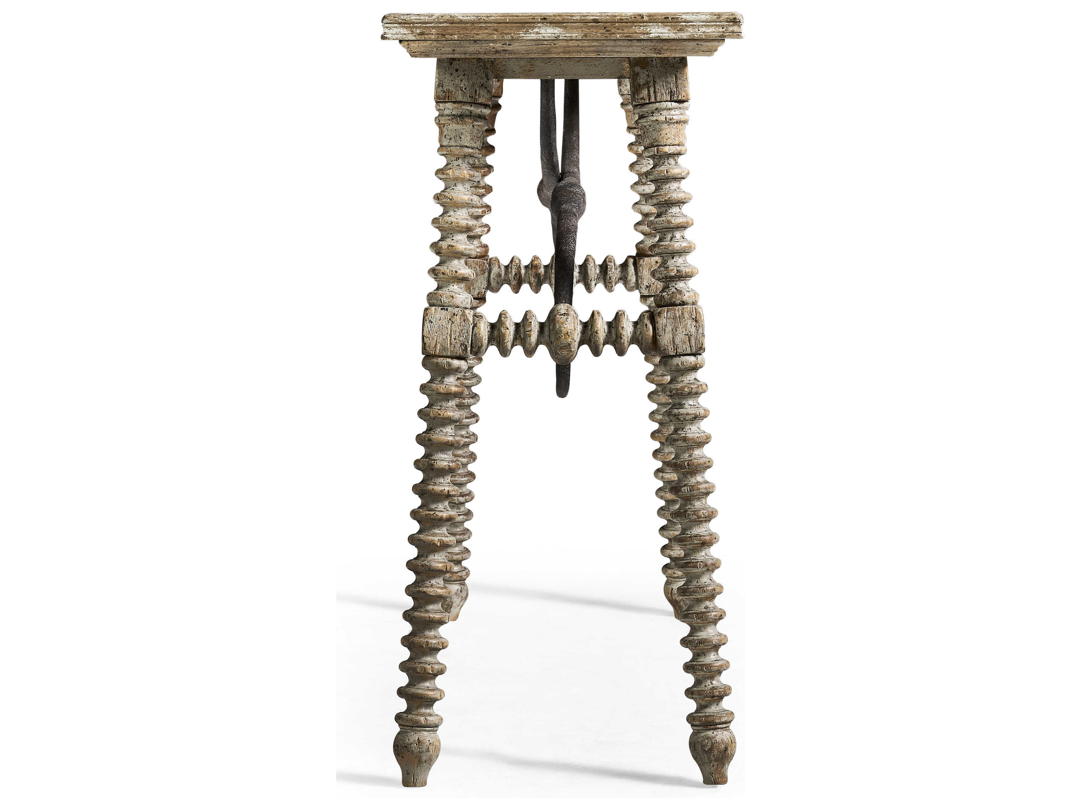 Jonathan Charles Caldera Rectangular Wood Light Spain Painted Walnut Console Table