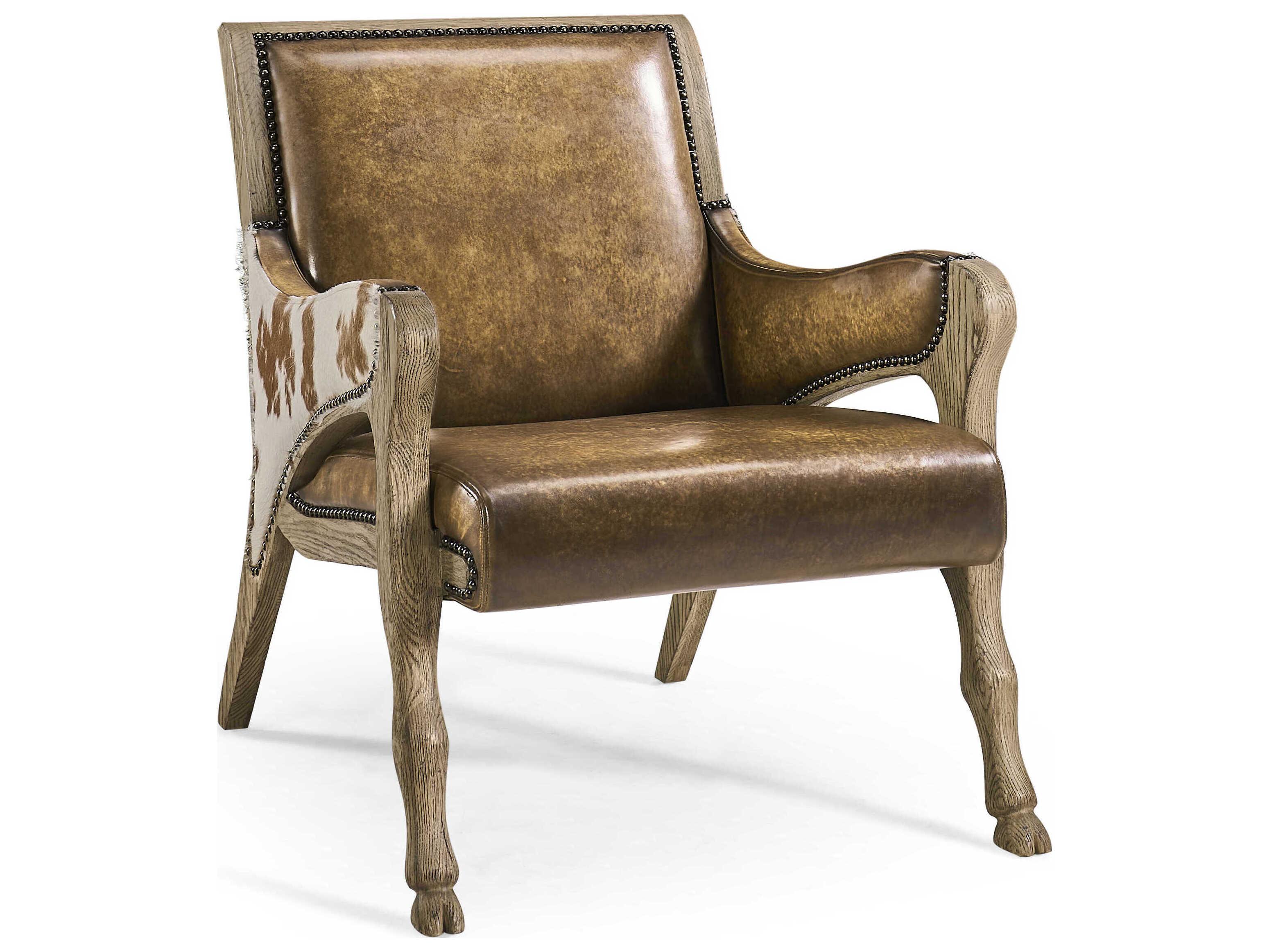 Jonathan Charles Echo Canyon Brown Leather Accent Chair