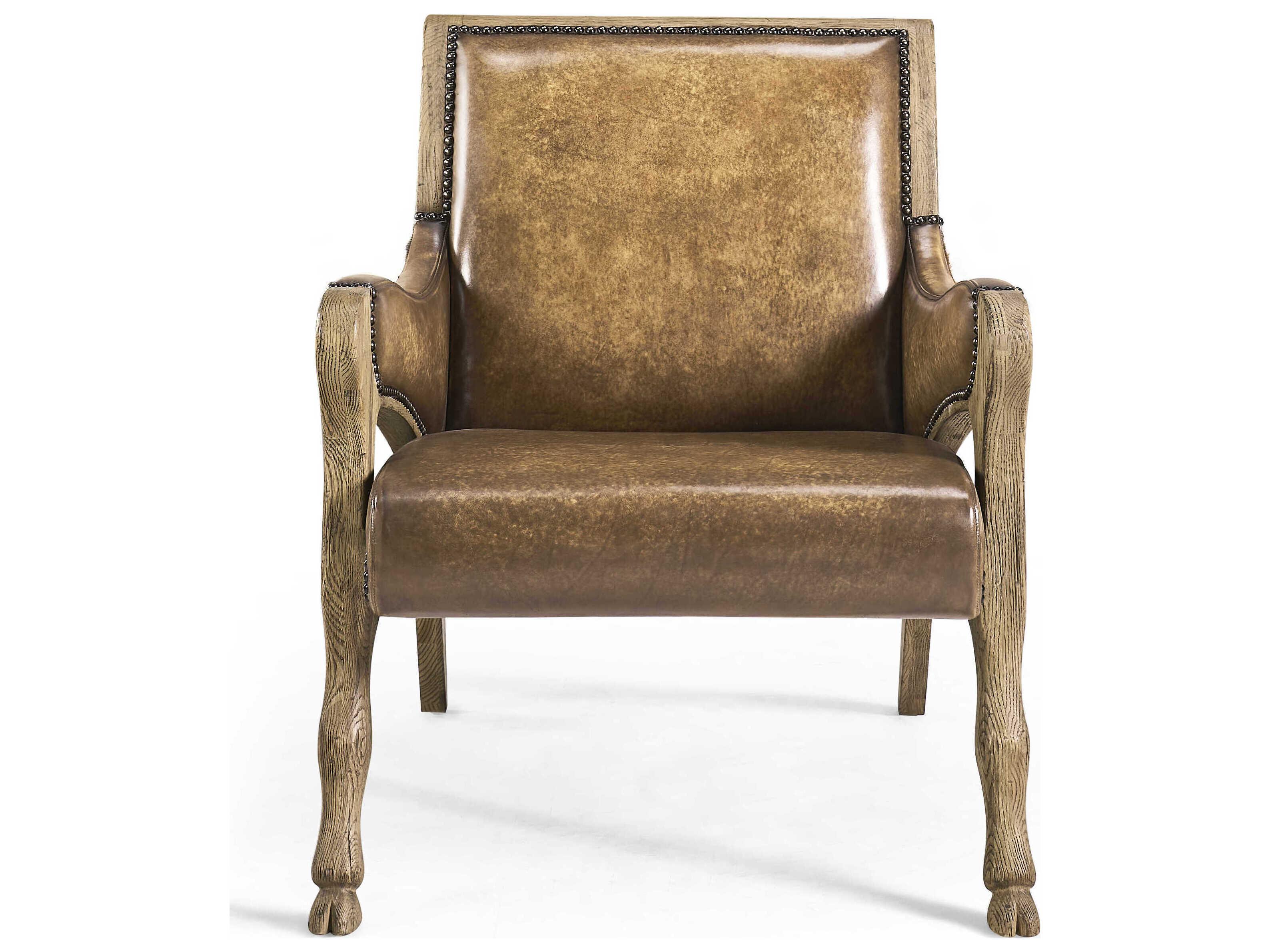 Jonathan Charles Echo Canyon Brown Leather Accent Chair