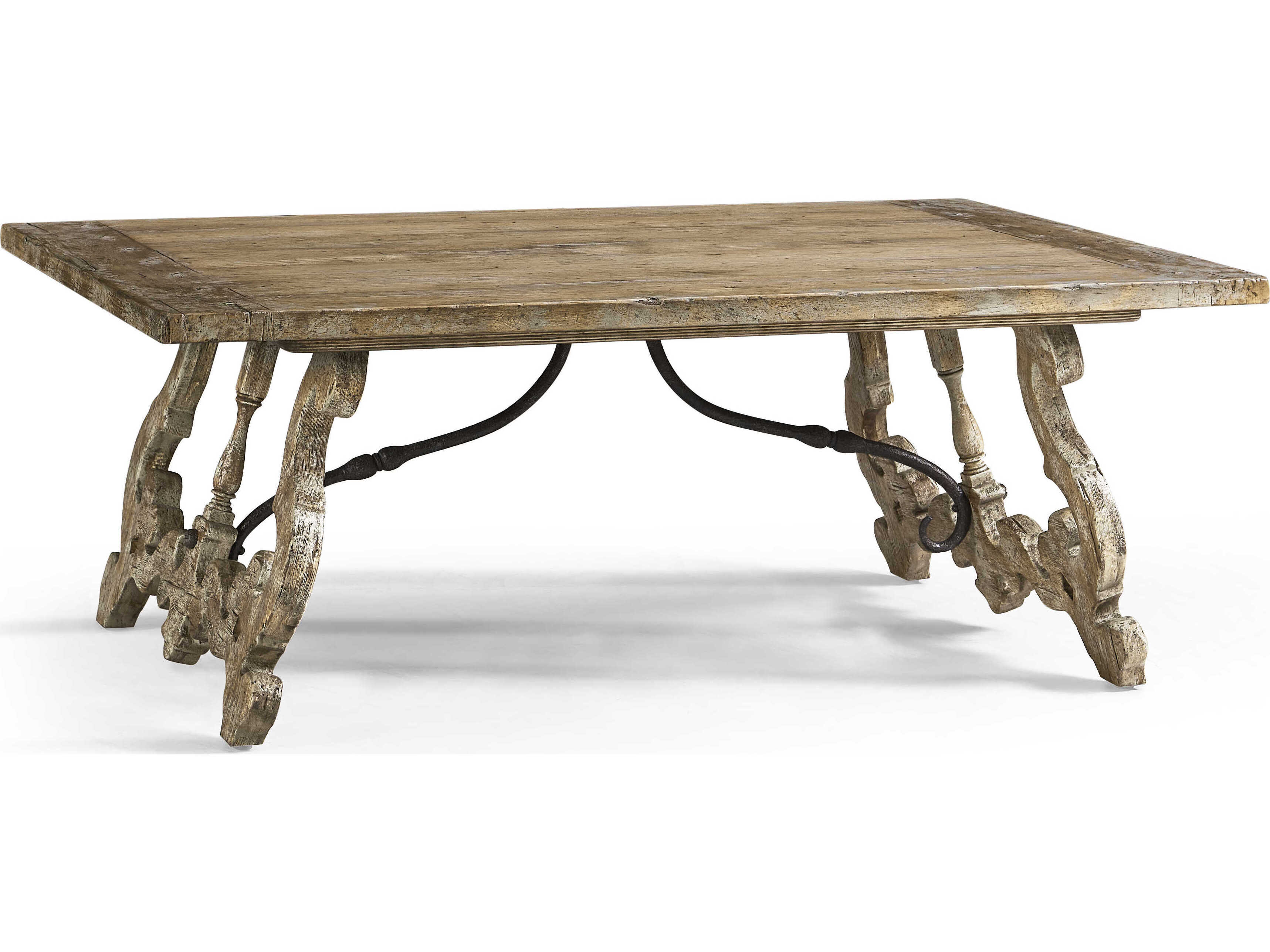 Jonathan Charles Caldera Rectangular Wood Light Spain Painted Walnut Coffee Table