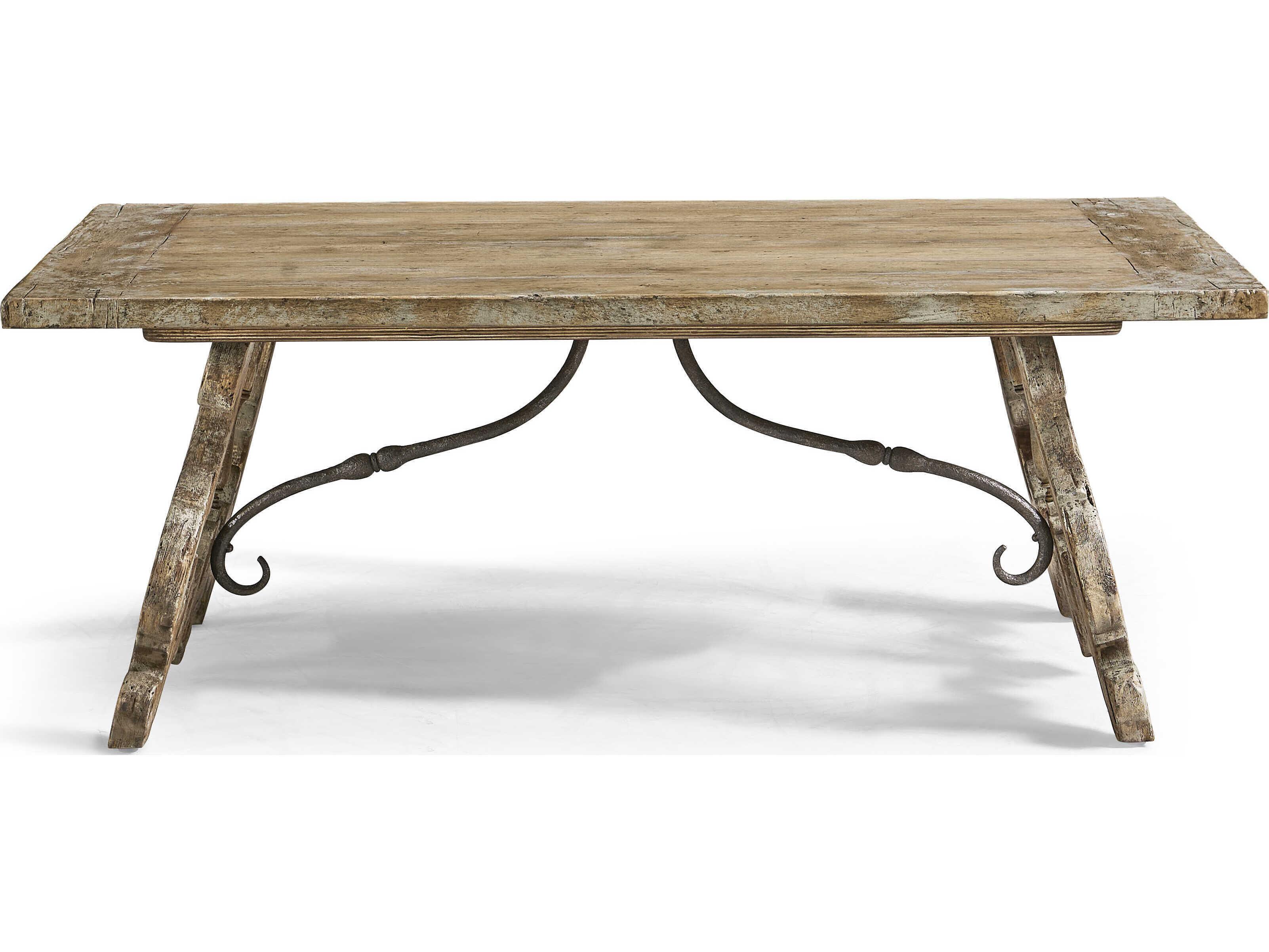 Jonathan Charles Caldera Rectangular Wood Light Spain Painted Walnut Coffee Table