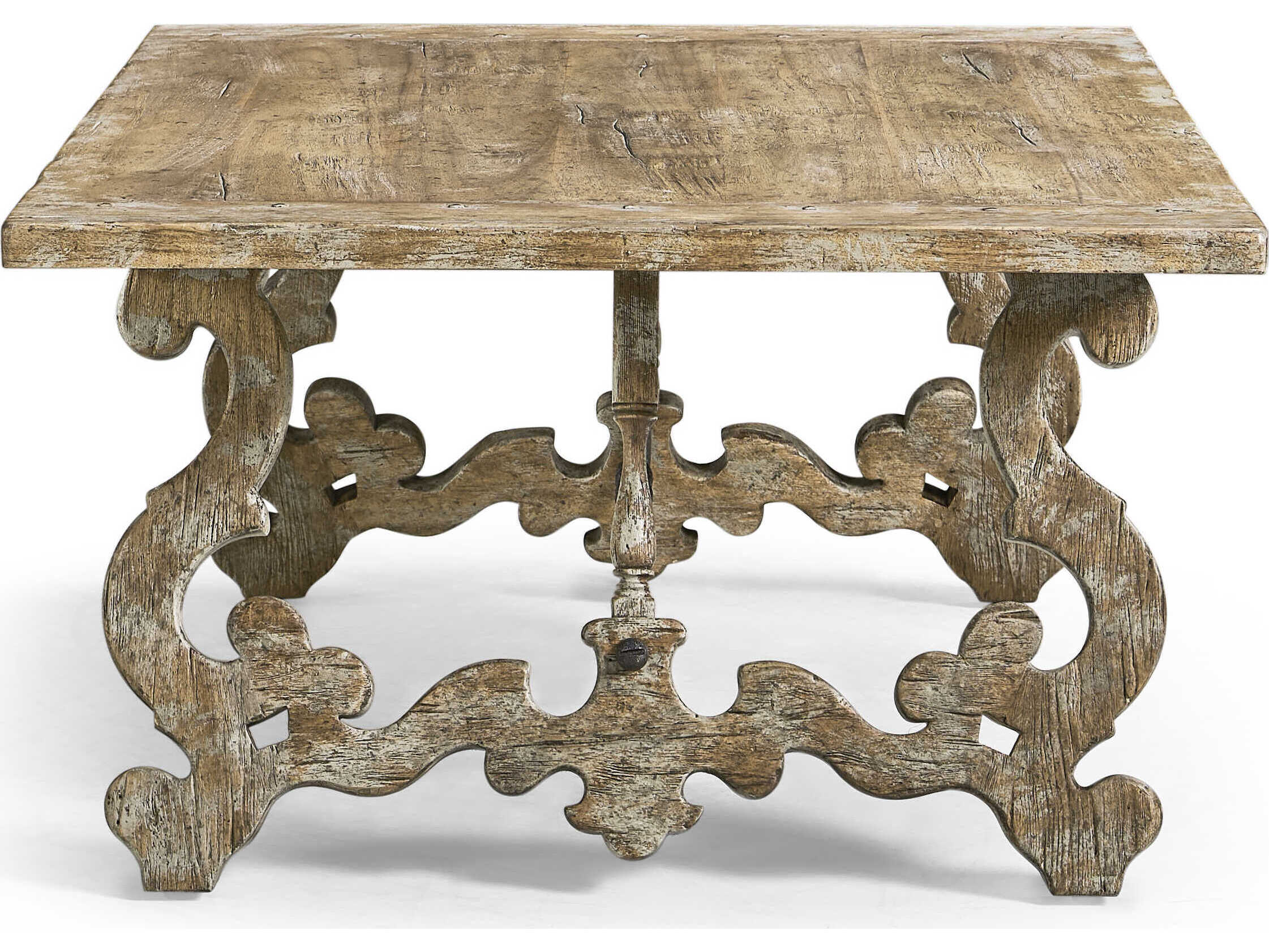 Jonathan Charles Caldera Rectangular Wood Light Spain Painted Walnut Coffee Table