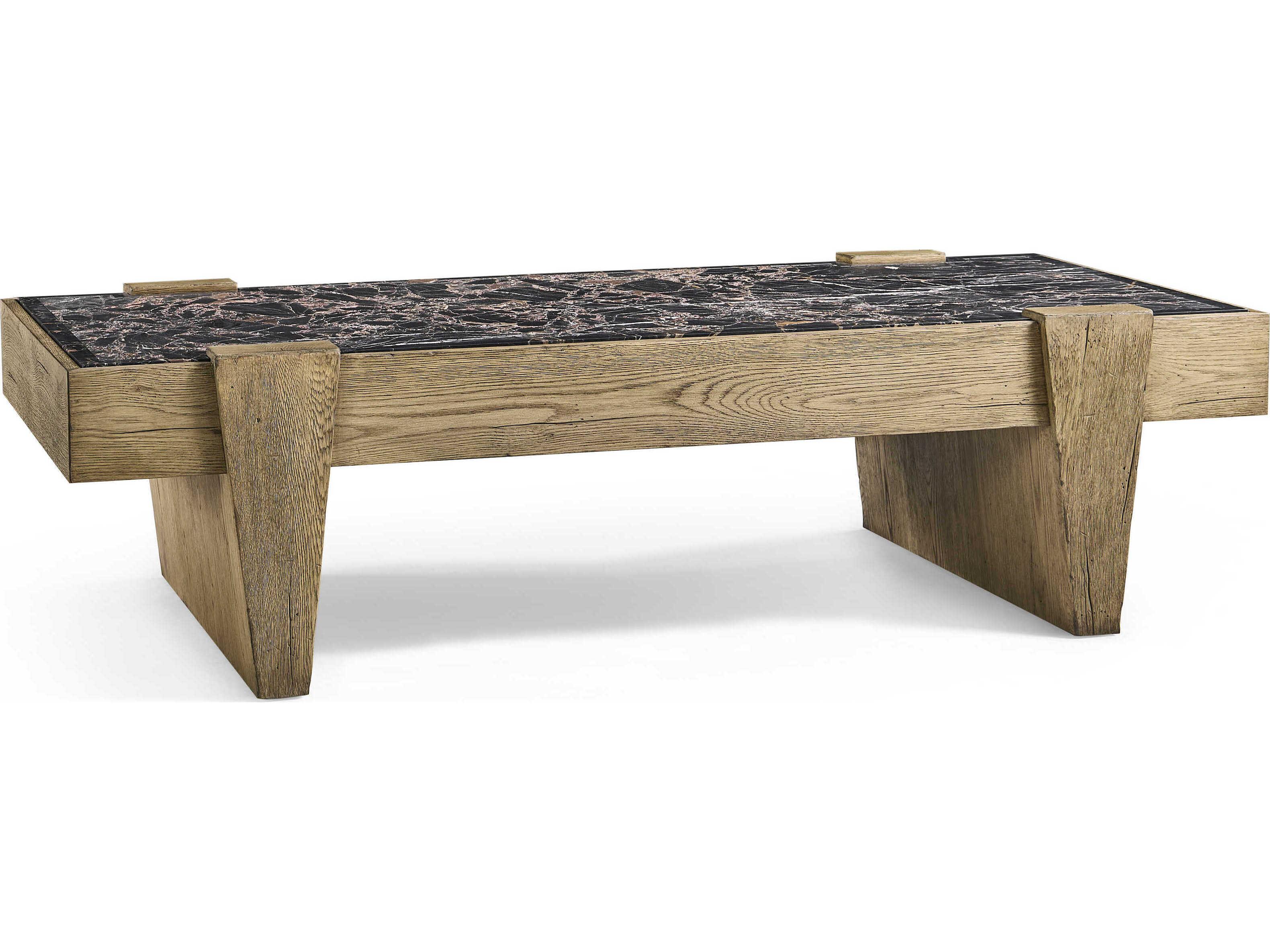 Jonathan Charles Echo Canyon Rectangular Marble Faded Oak Coffee Table