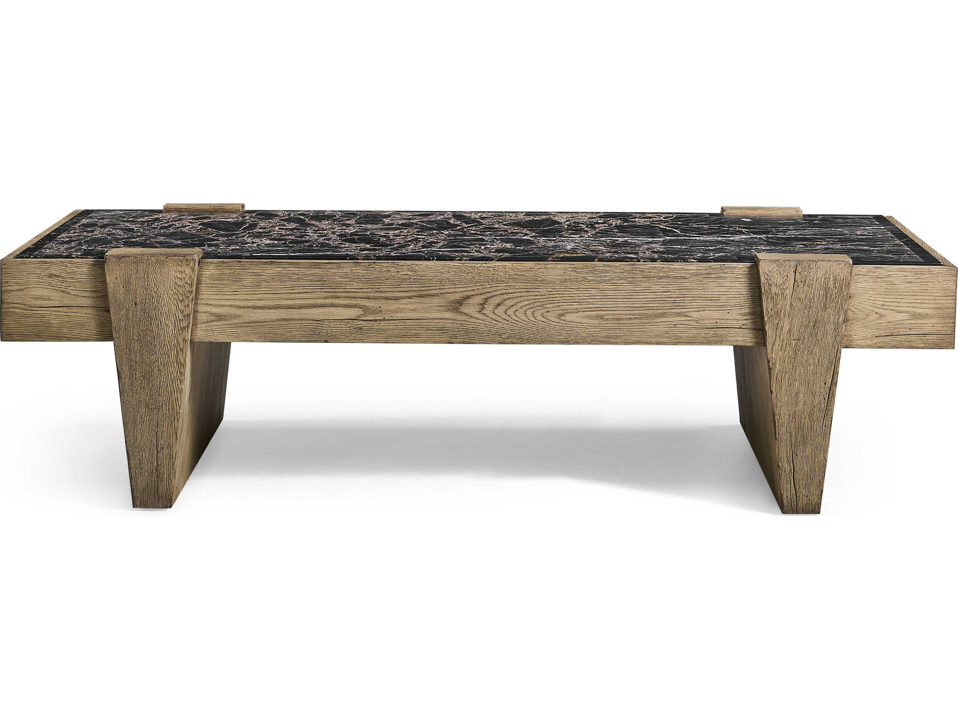 Jonathan Charles Echo Canyon Rectangular Marble Faded Oak Coffee Table