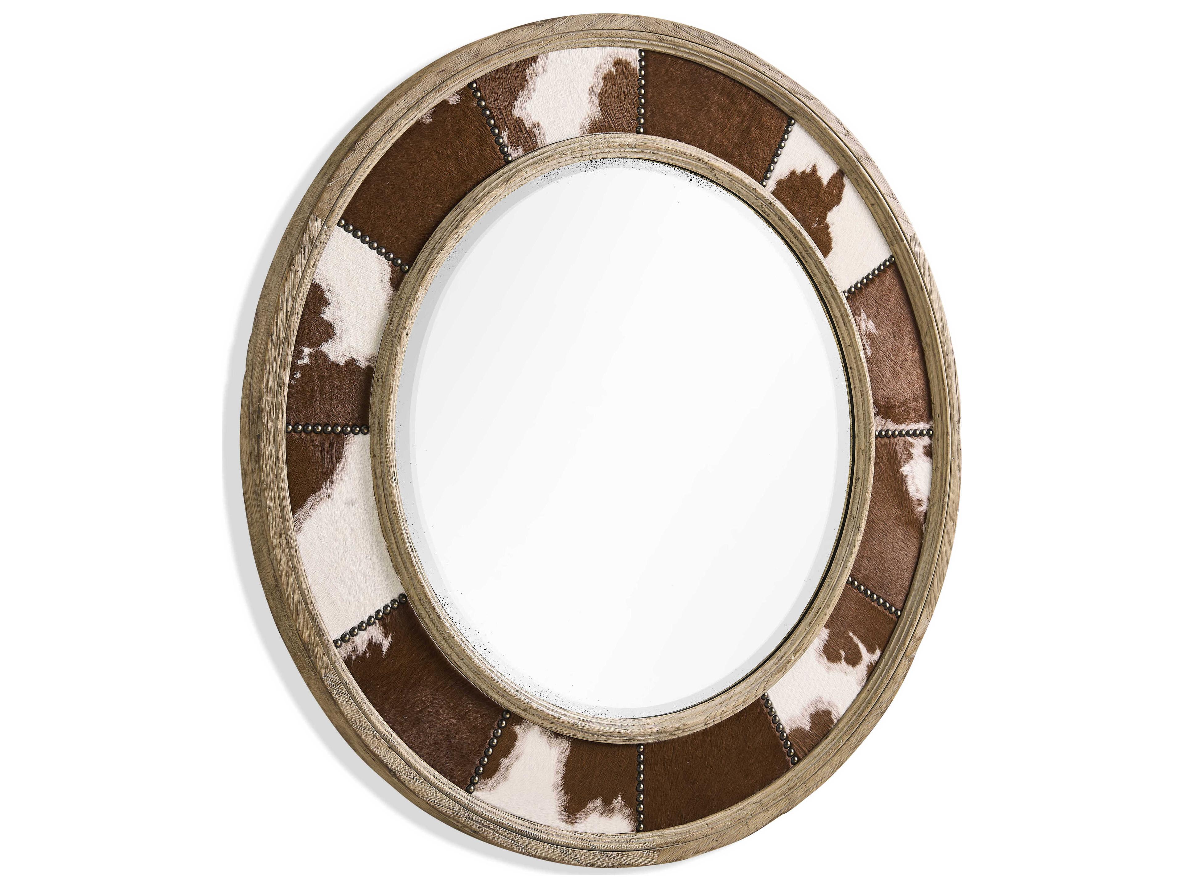 Jonathan Charles Sagehill Timberon Grey Oak Wall Mirror Round