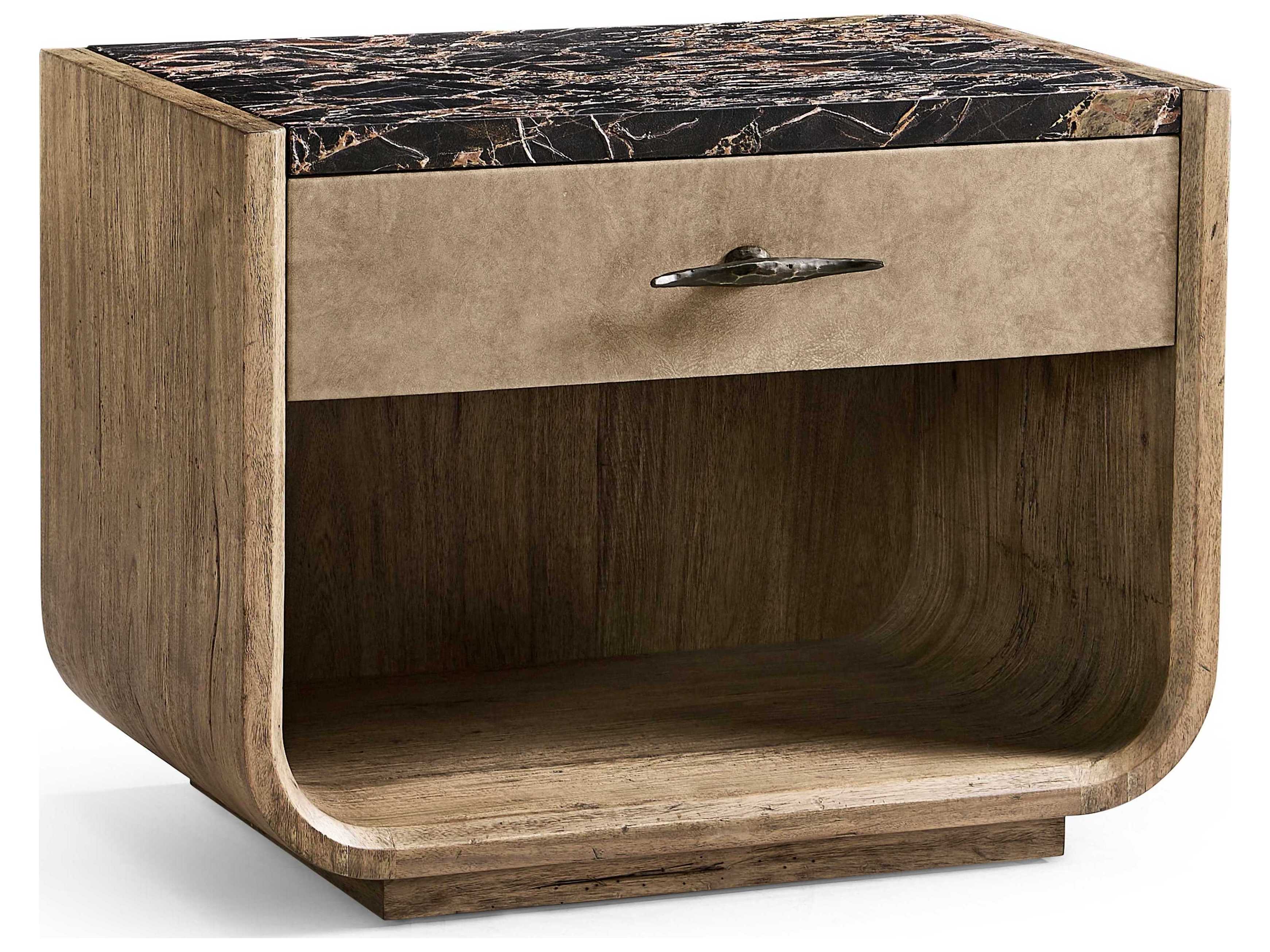 Jonathan Charles Stone Ridge 1-Drawer Brown Acacia Wood Nightstand