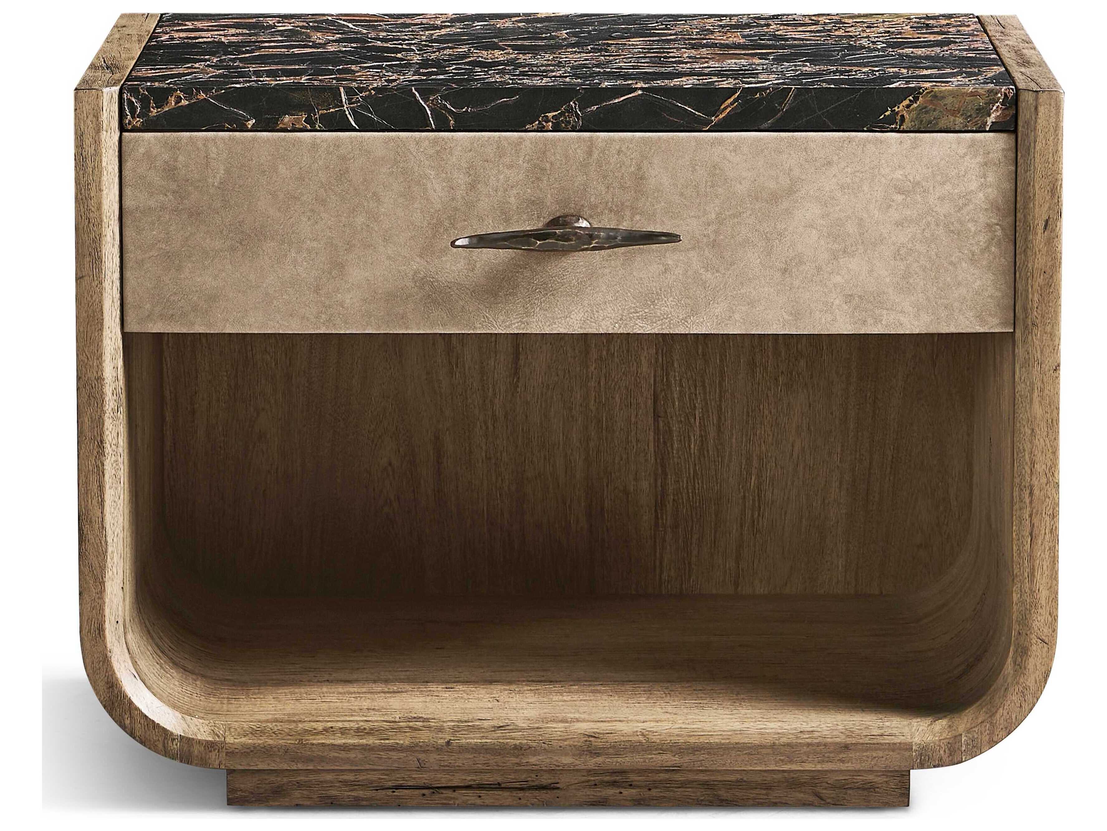 Jonathan Charles Stone Ridge 1-Drawer Brown Acacia Wood Nightstand