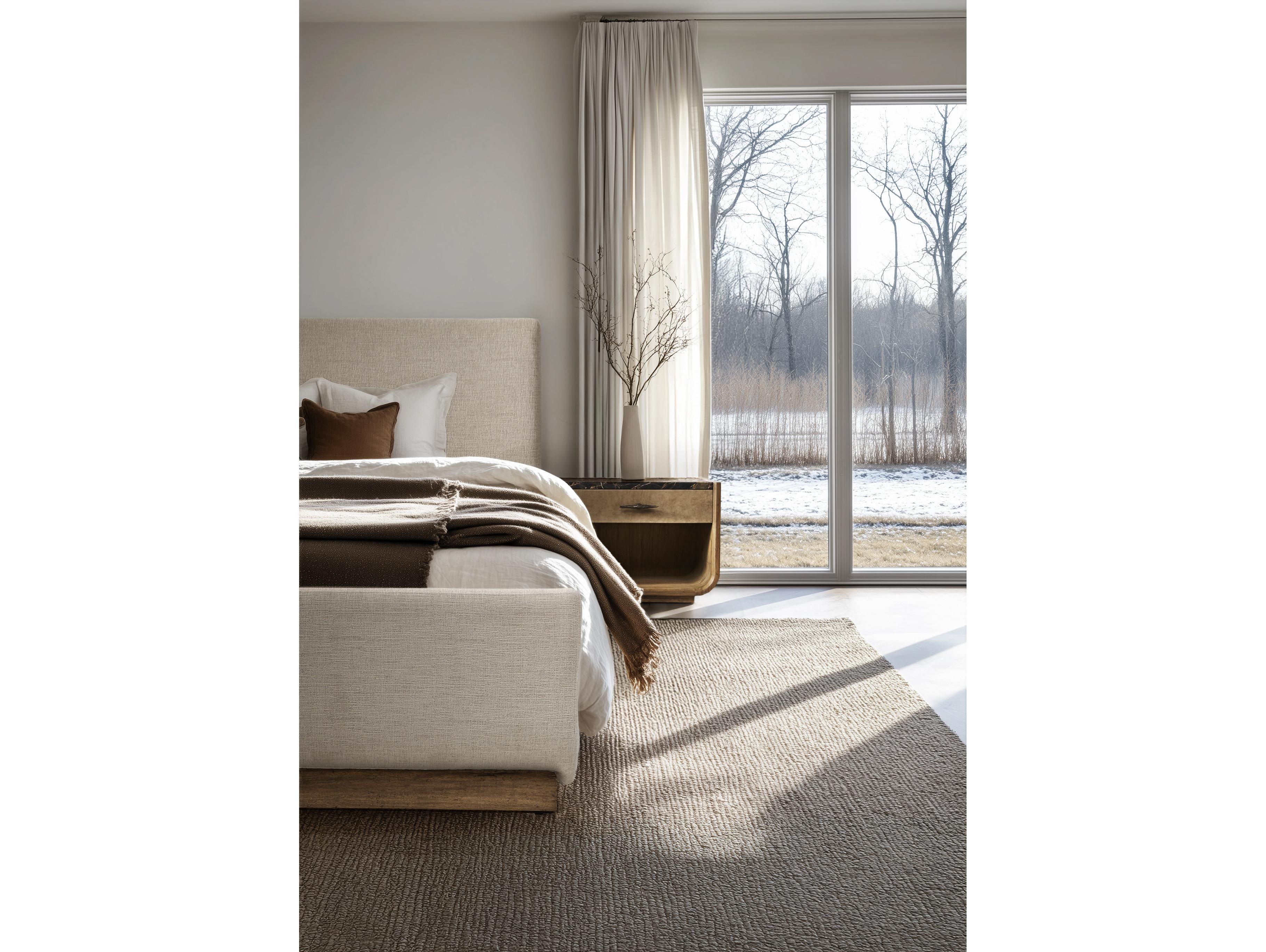 Jonathan Charles Stone Ridge Tully Light Acacia White Wood California King Panel Bed