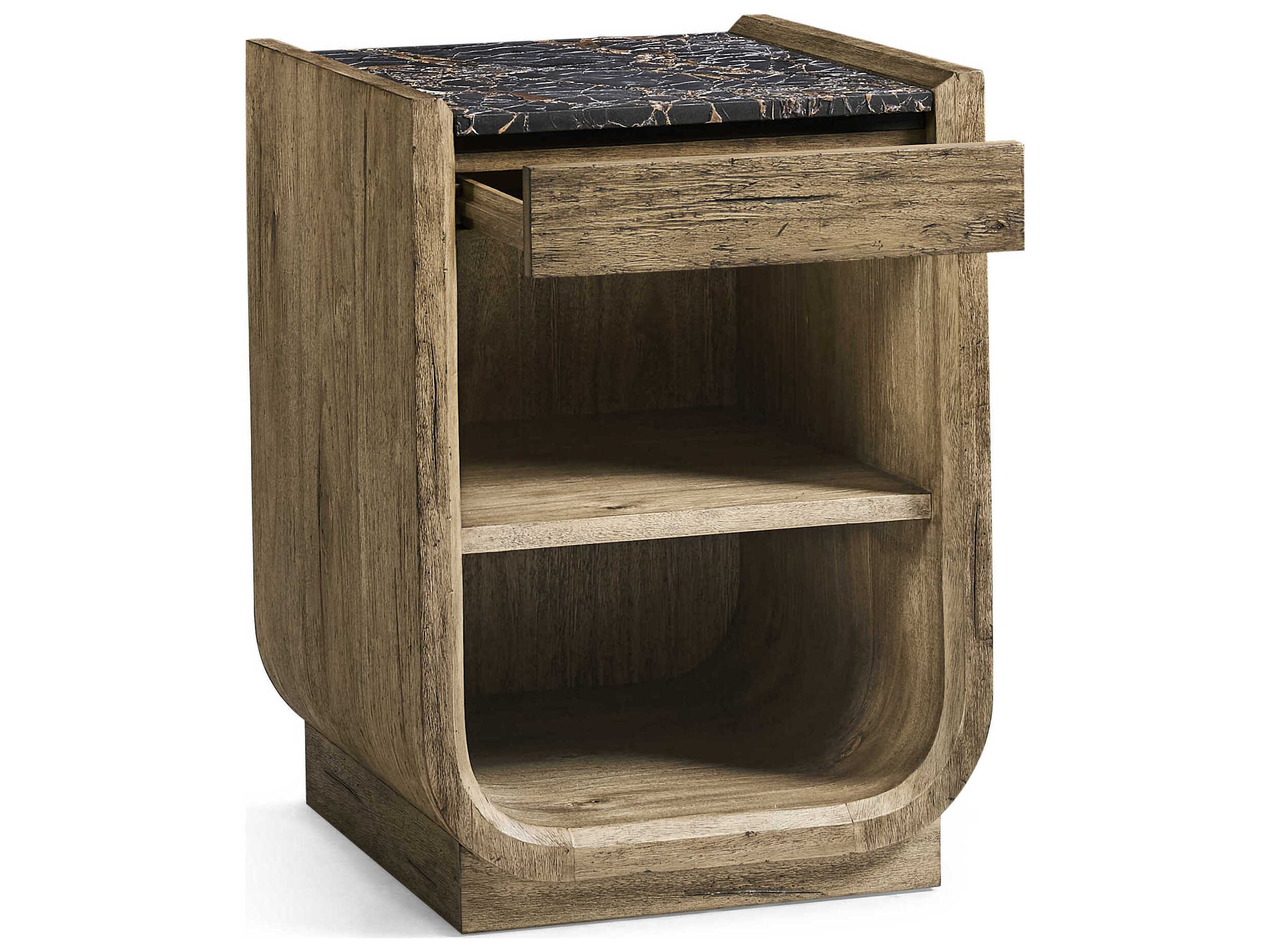 Jonathan Charles Stone Ridge 1-Drawer Brown Acacia Wood Nightstand