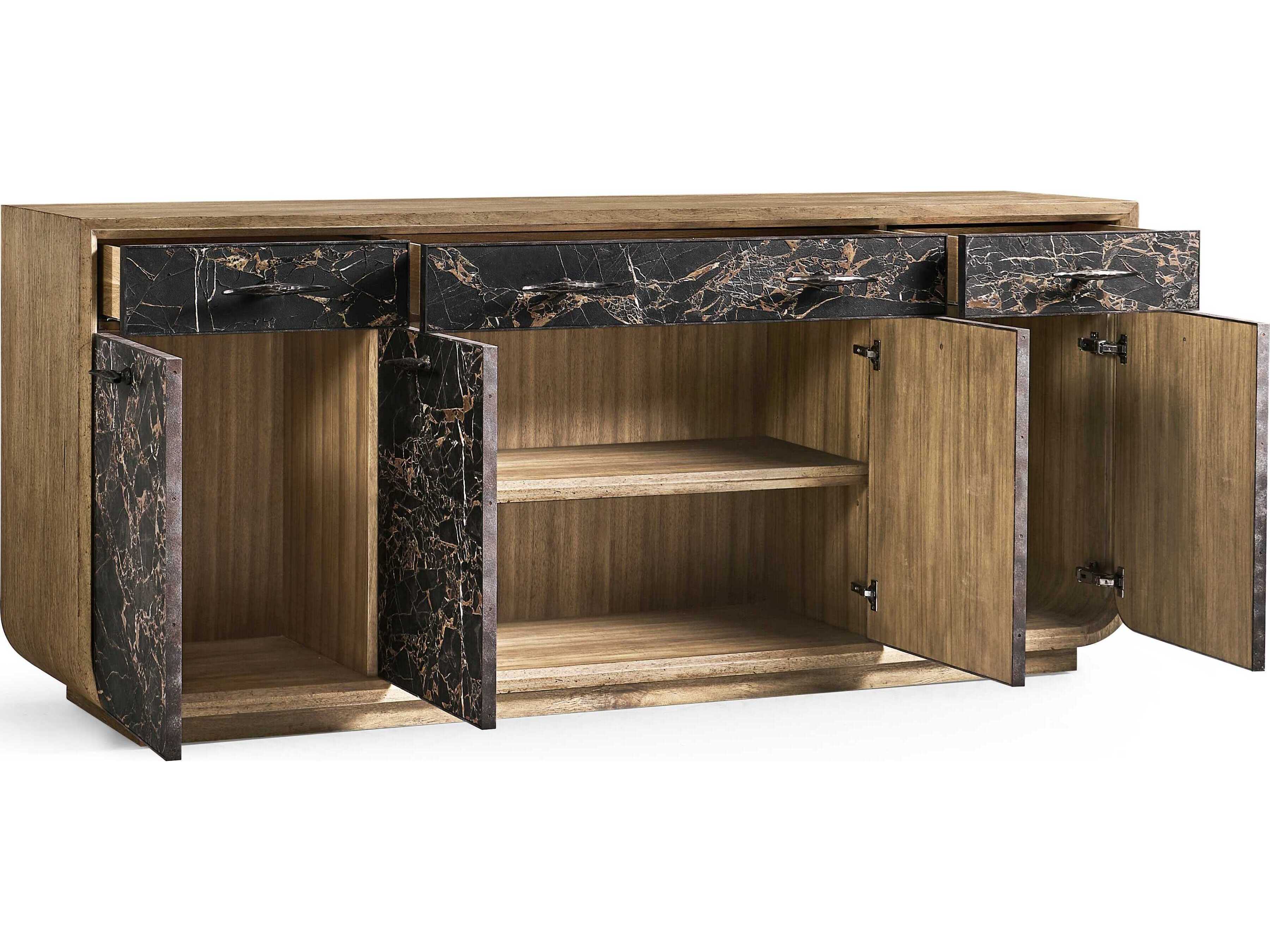 Jonathan Charles Stone Ridge 84" Acacia Wood Tully Light Sideboard