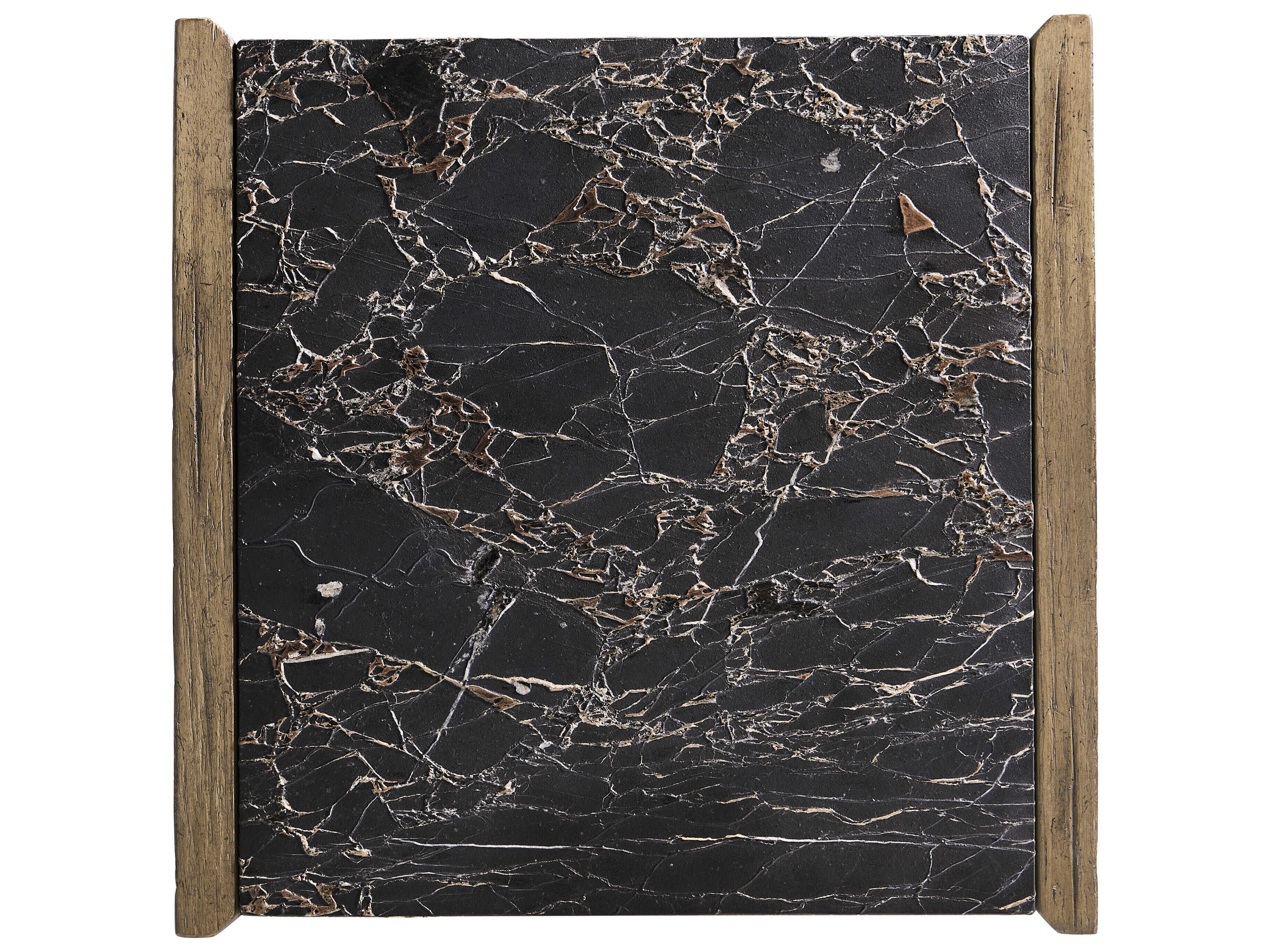 Jonathan Charles Stone Ridge Square Marble Tully Light Acacia End Table