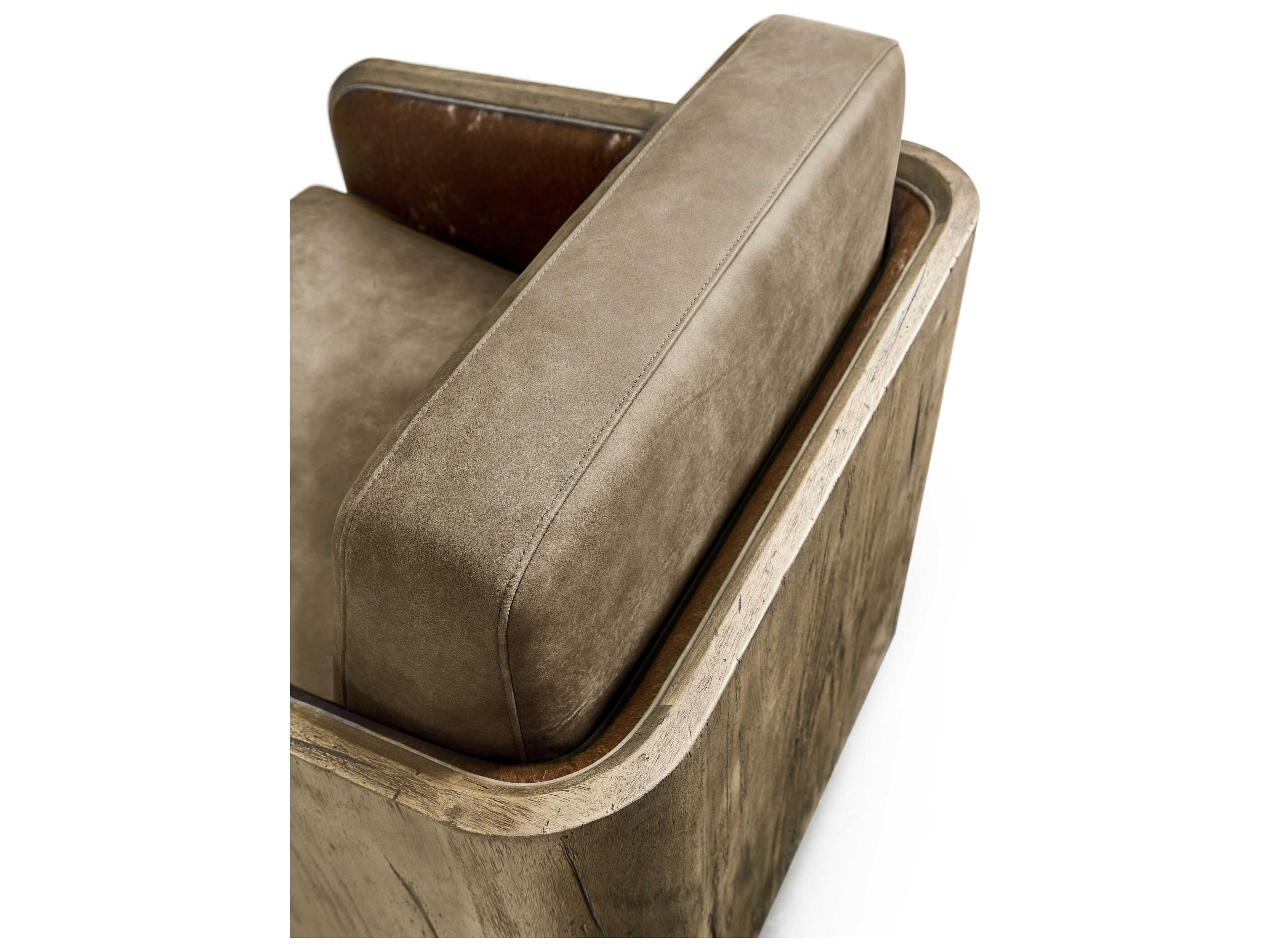 Jonathan Charles Stone Ridge Brown Leather Accent Chair