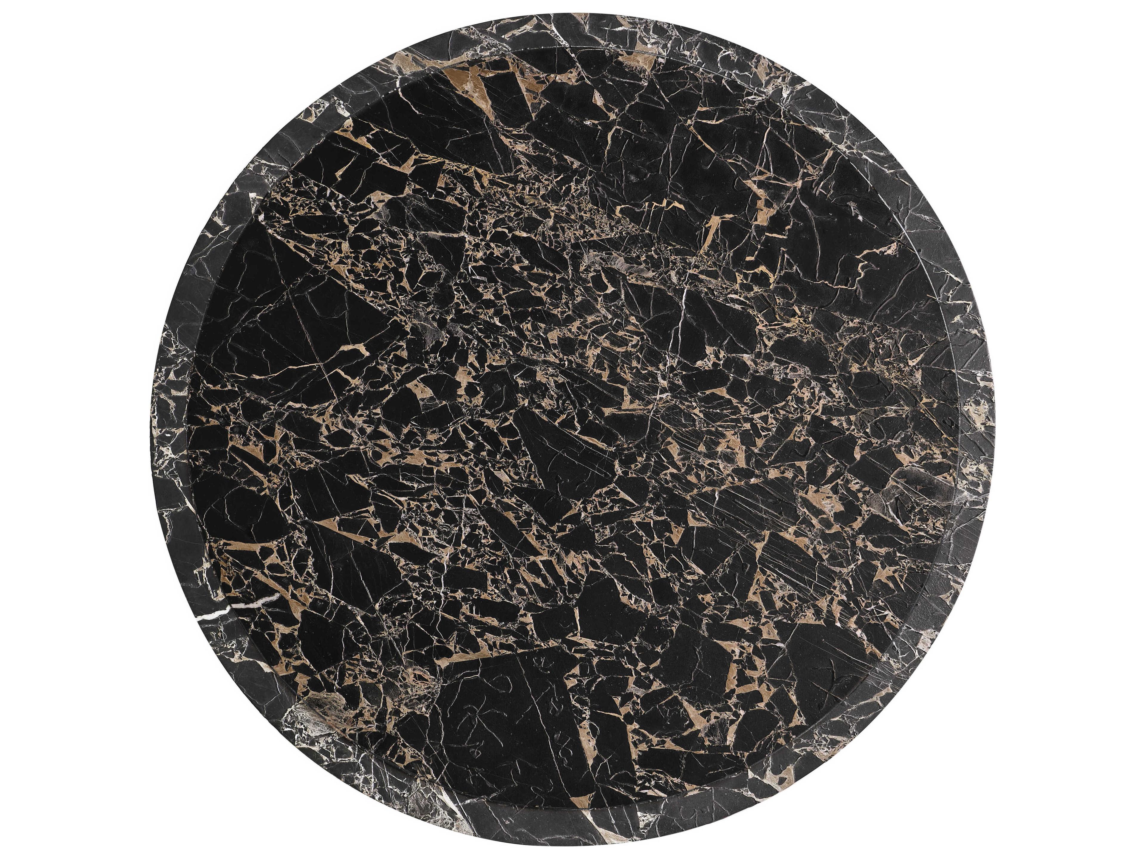 Jonathan Charles Stone Ridge Round Marble Tully Light Acacia Coffee Table