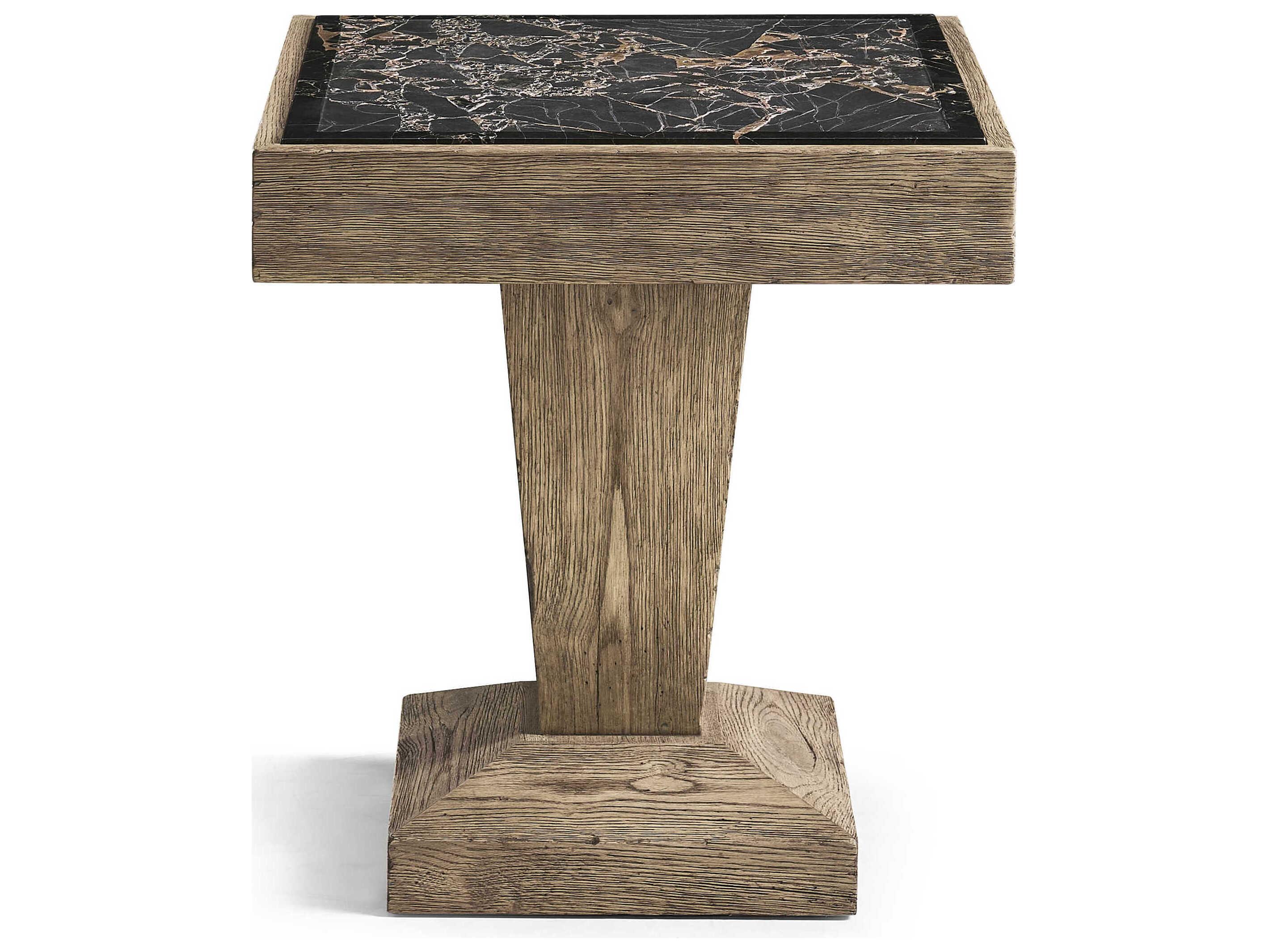 Jonathan Charles Echo Canyon Square Marble Faded Oak End Table