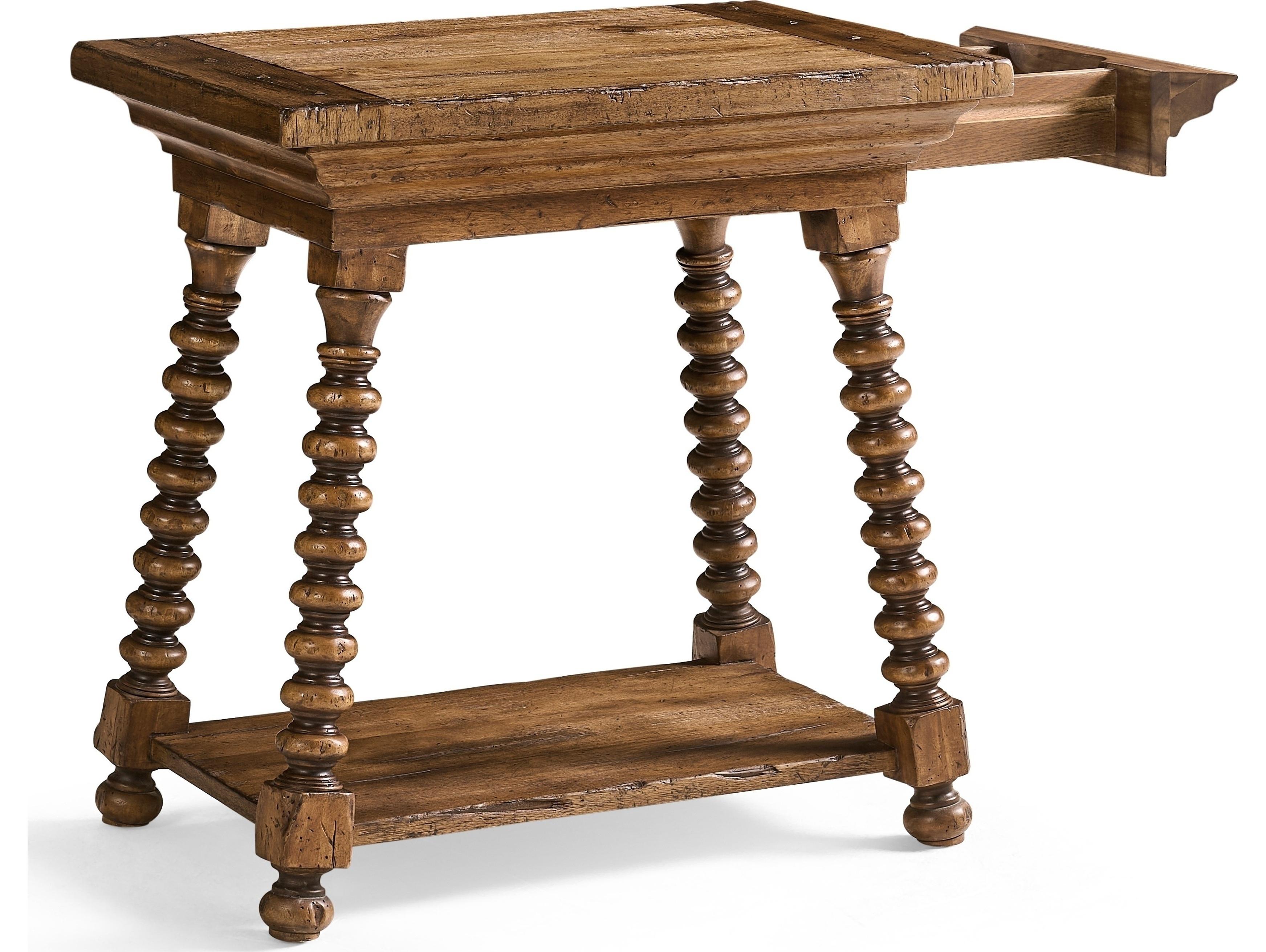 Jonathan Charles Tamarisk Square Wood Spain Walnut End Table
