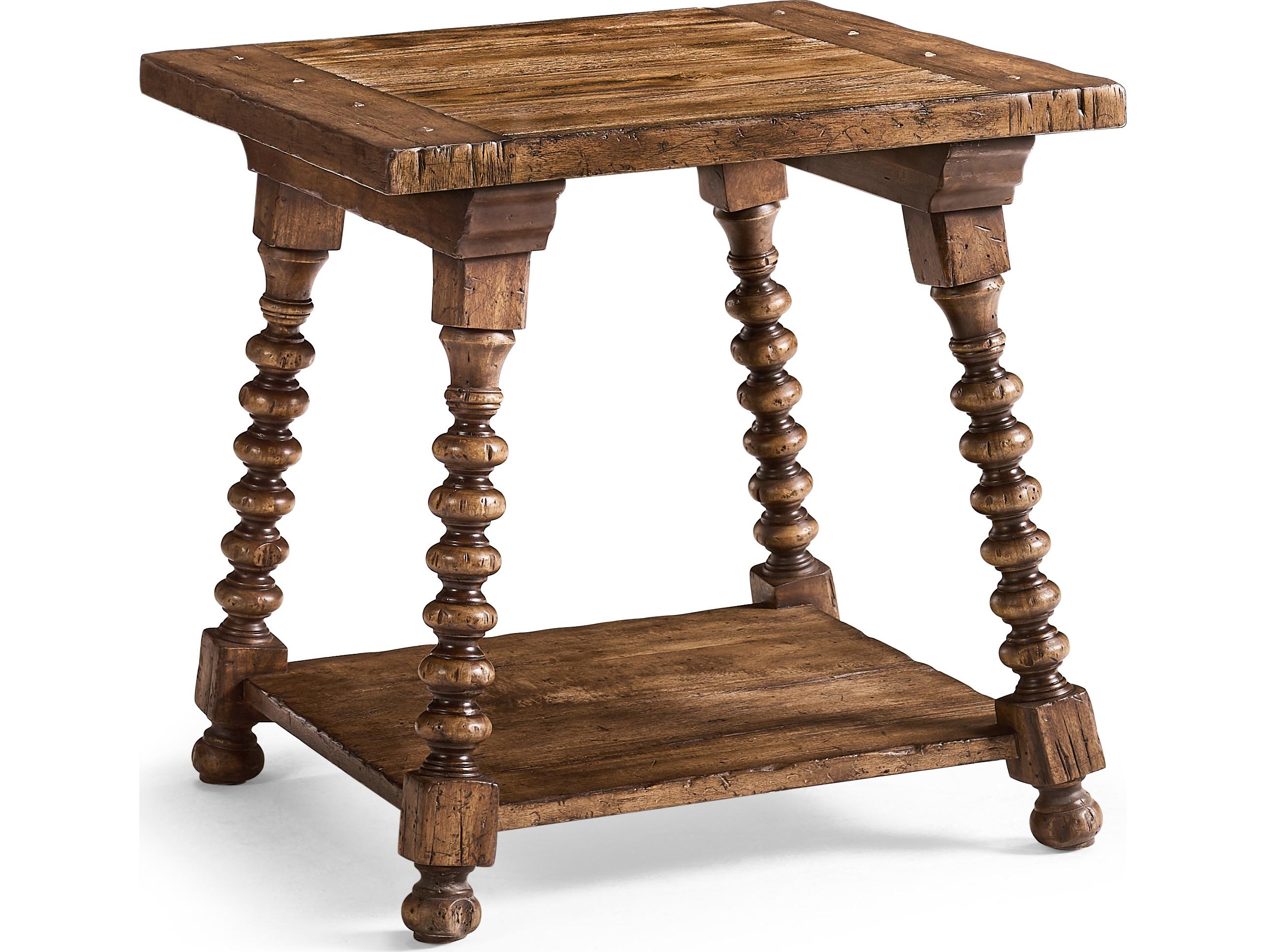 Jonathan Charles Tamarisk Square Wood Spain Walnut End Table